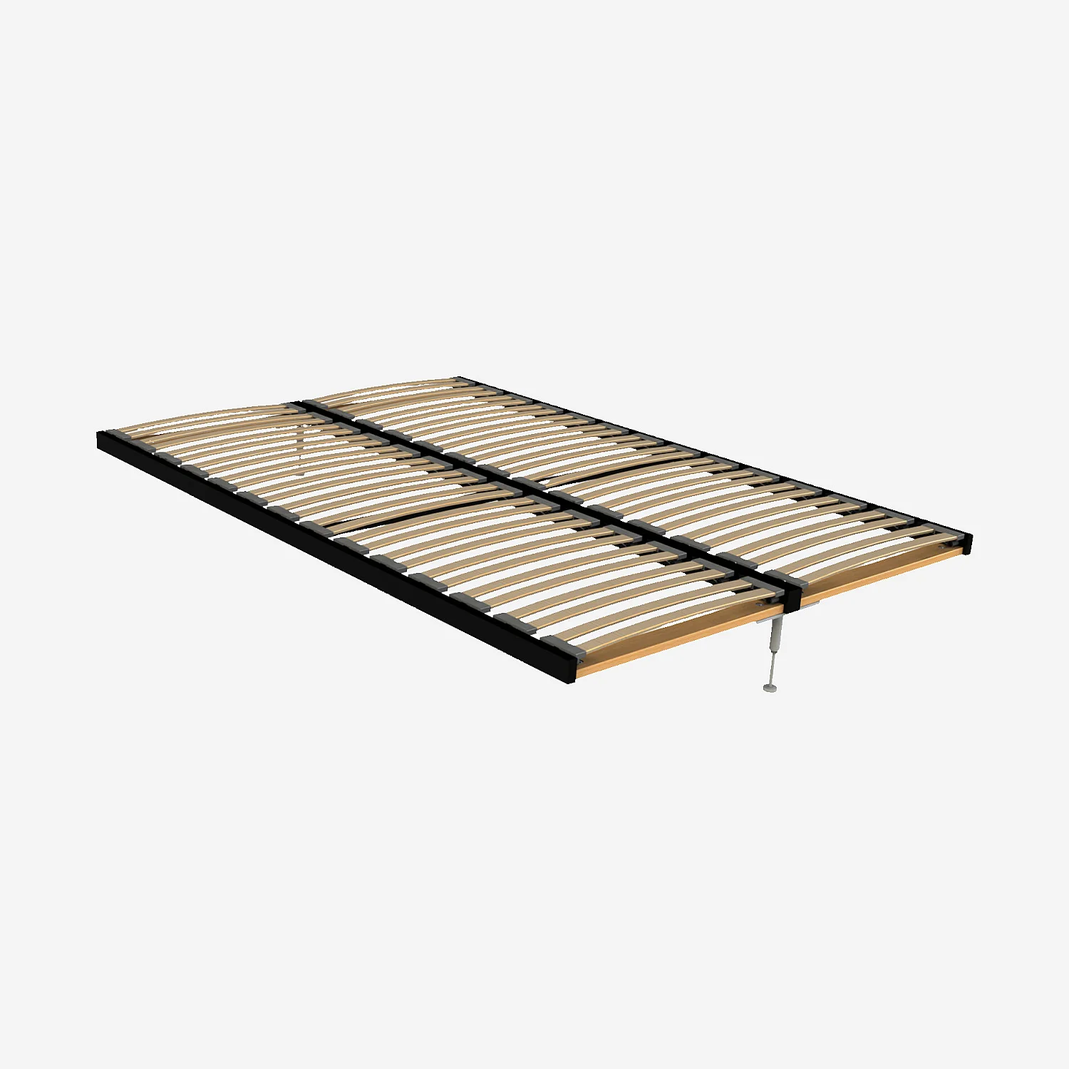 Cadre à lattes en bois - 140 x 200 cm - 2 x 28 lattes - Noir - 1