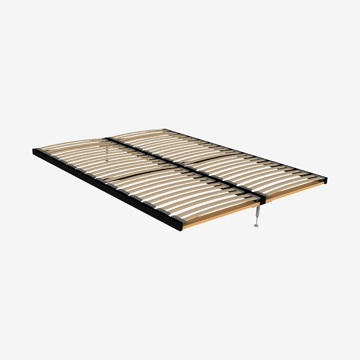 Cadre à lattes en bois - 180 x 200 cm - 2 x 28 lattes - Noir - 1