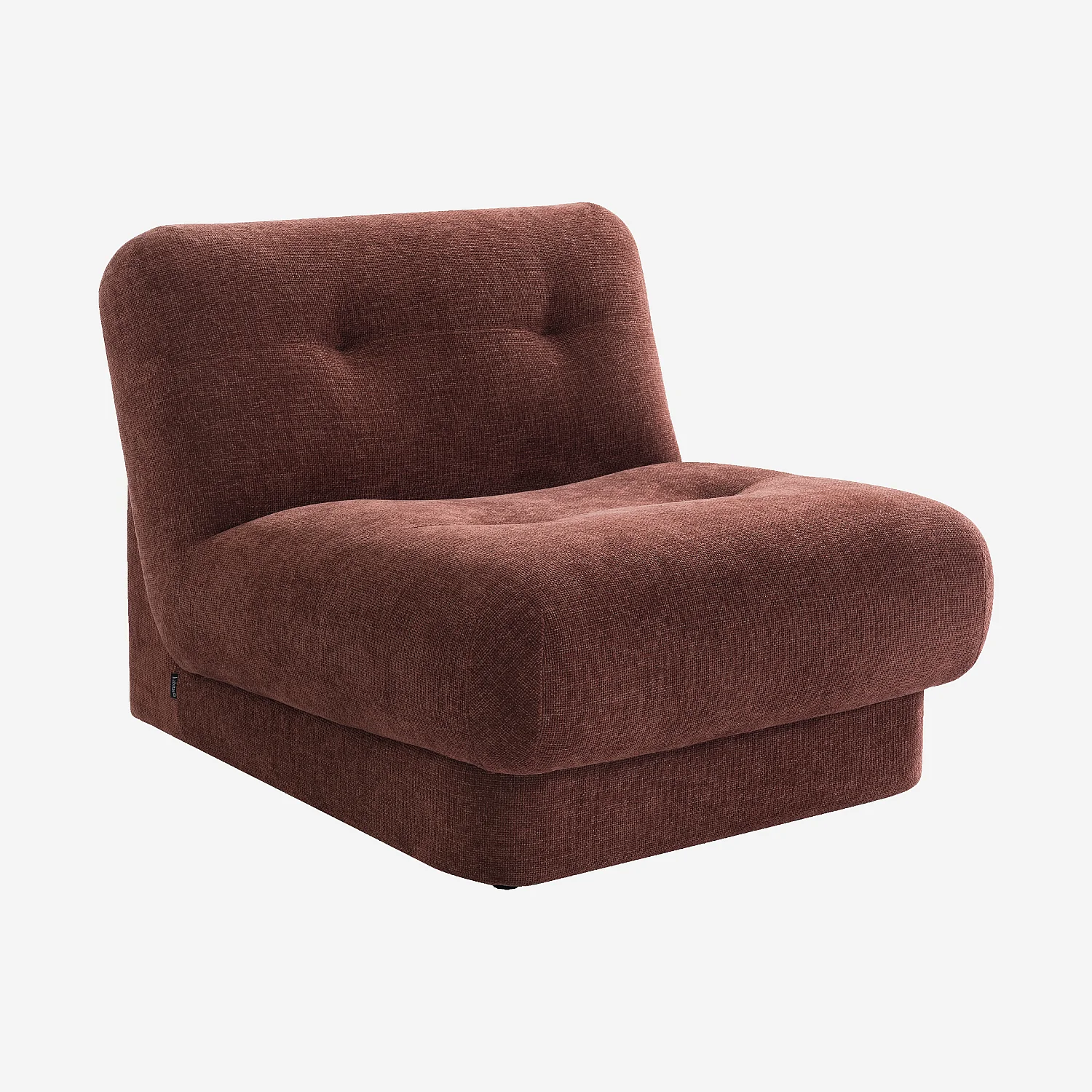 Chauffeuse capitonnée en tissu chenille avec dossier garni de plumes - Terracotta - 3