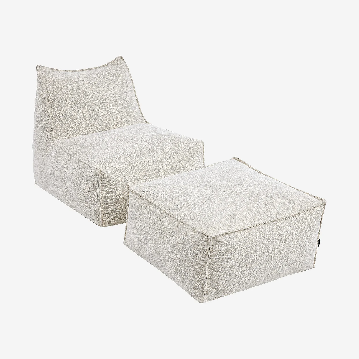 Ensemble de jardin en tissu imperméable 2 places - Crème - 1