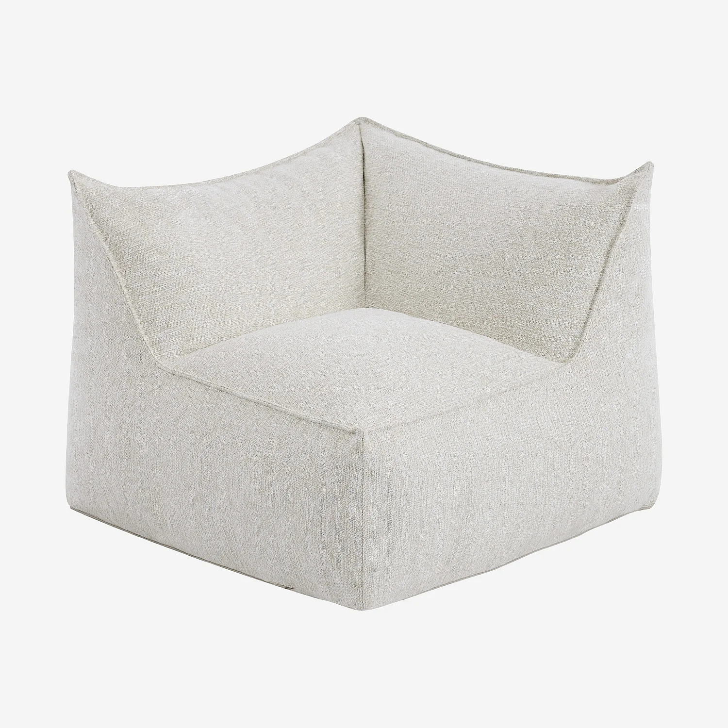 Ensemble de jardin d'angle en tissu imperméable 5 places - Crème - 3