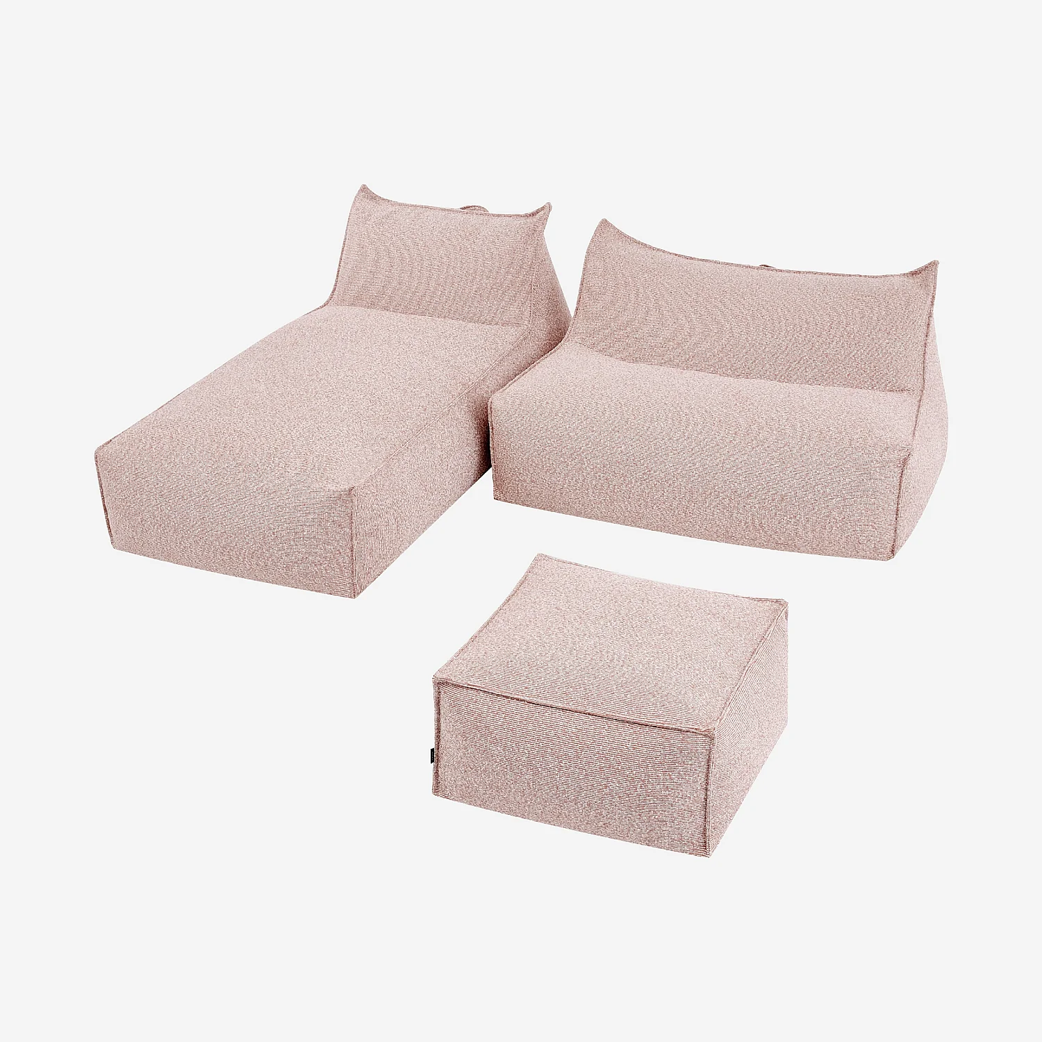 Ensemble de jardin en tissu imperméable 4 places - Rose argile - 1