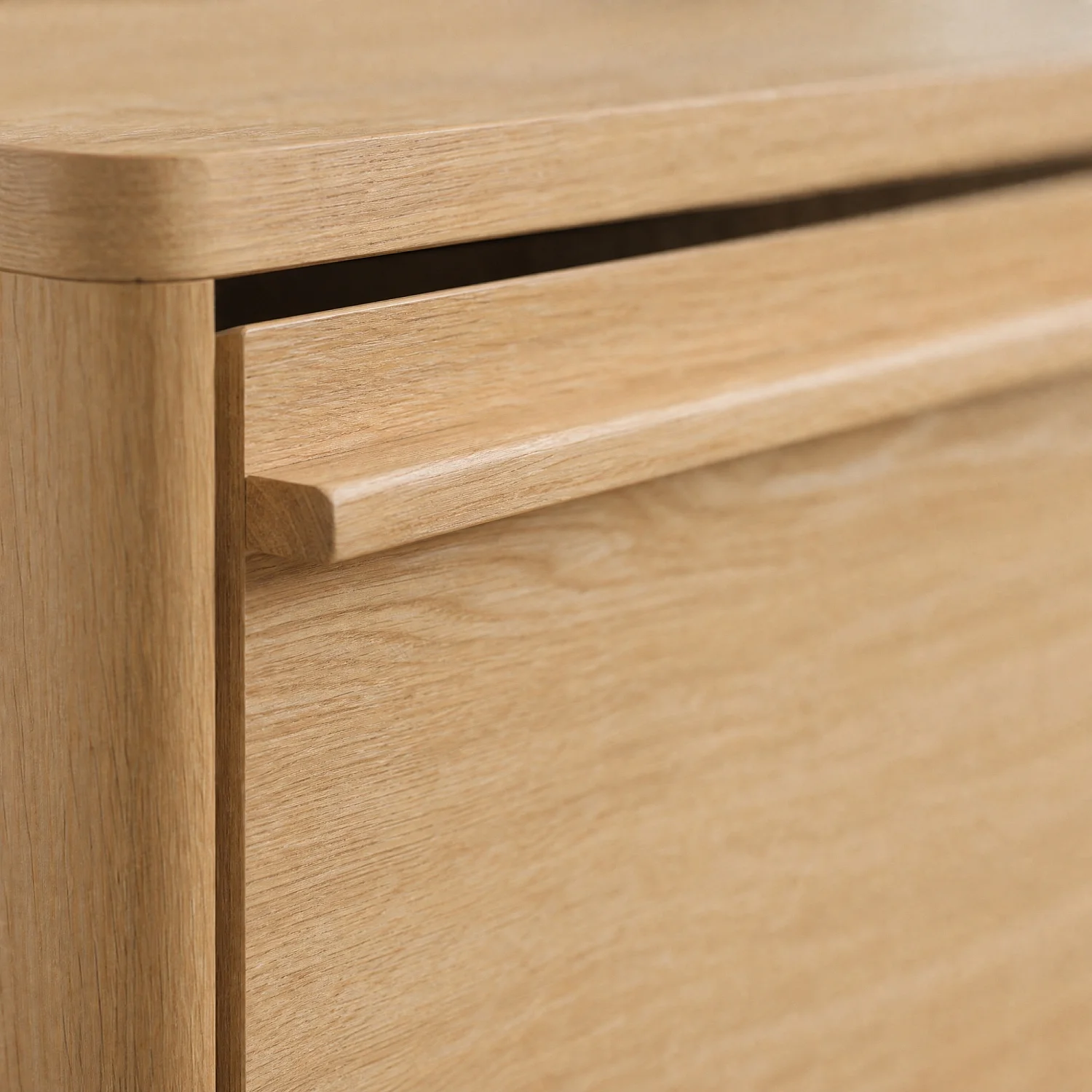 Meuble TV 1 abattant et 2 niches en chêne - Naturel - Design by Hélèna Pille - 8