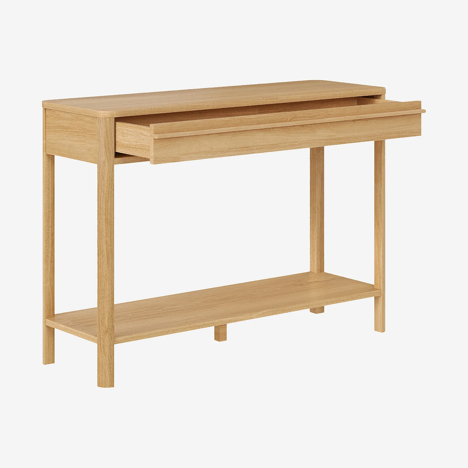 Console avec rangements en chêne - Naturel - 4