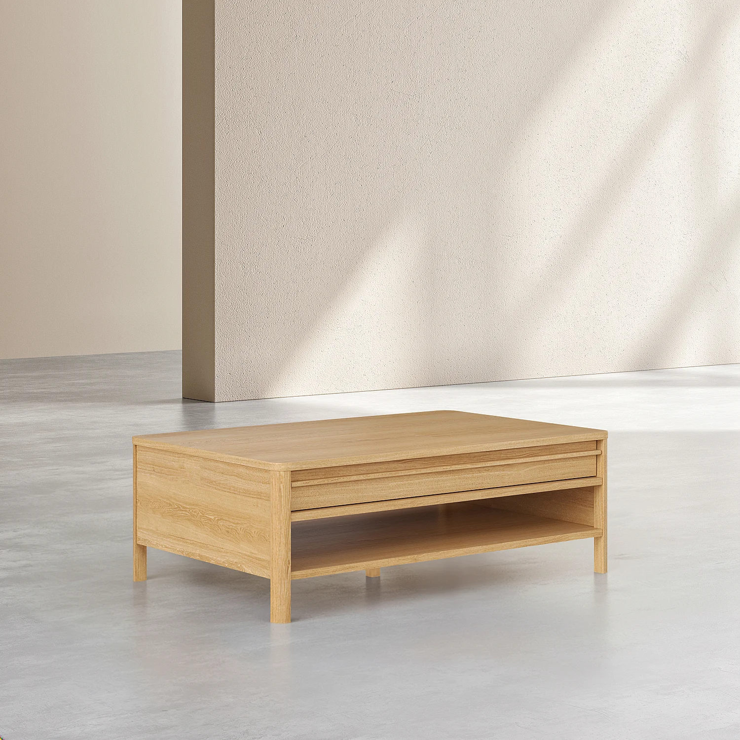 Mesa de centro con almacenaje de roble - Natural - Design by Hélèna Pille - 4