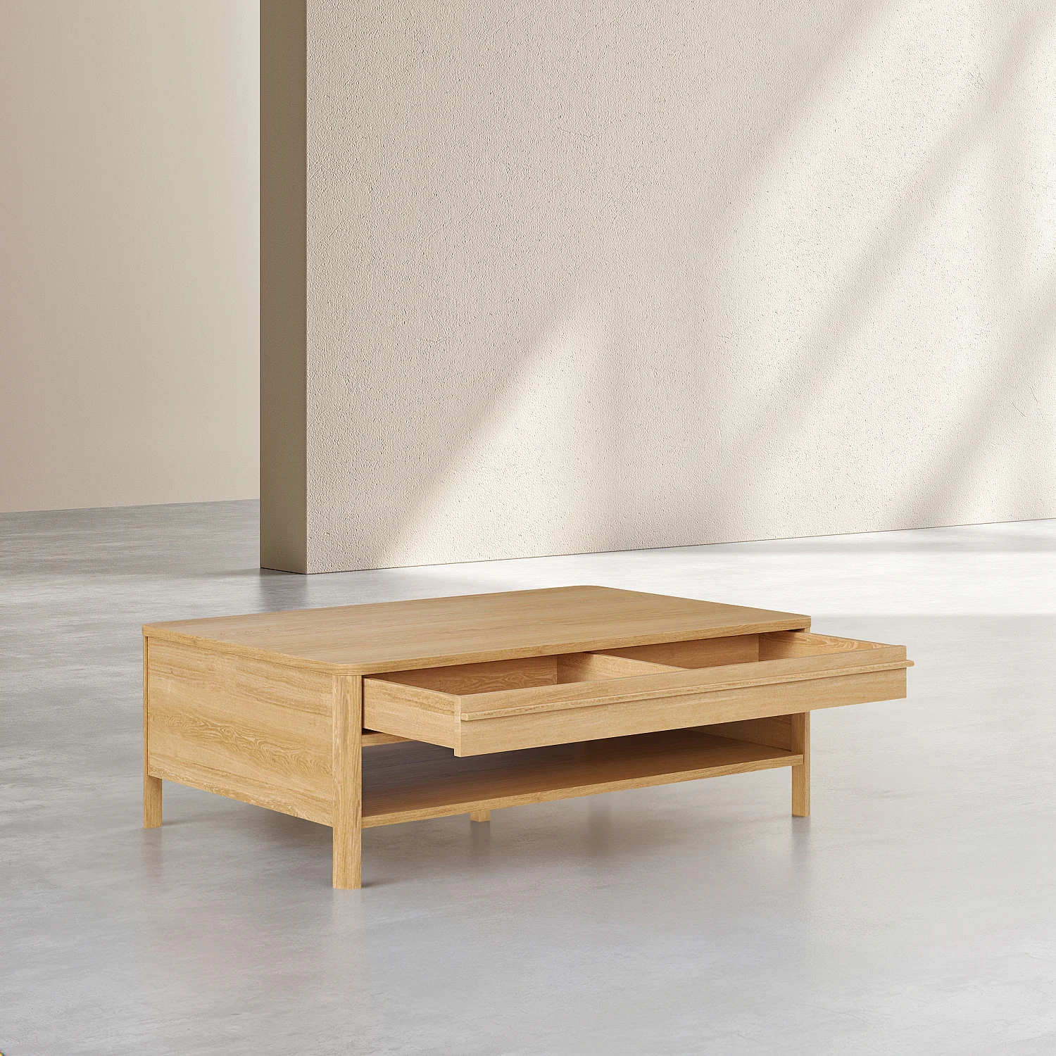 Mesa de centro con almacenaje de roble - Natural - Design by Hélèna Pille - 6