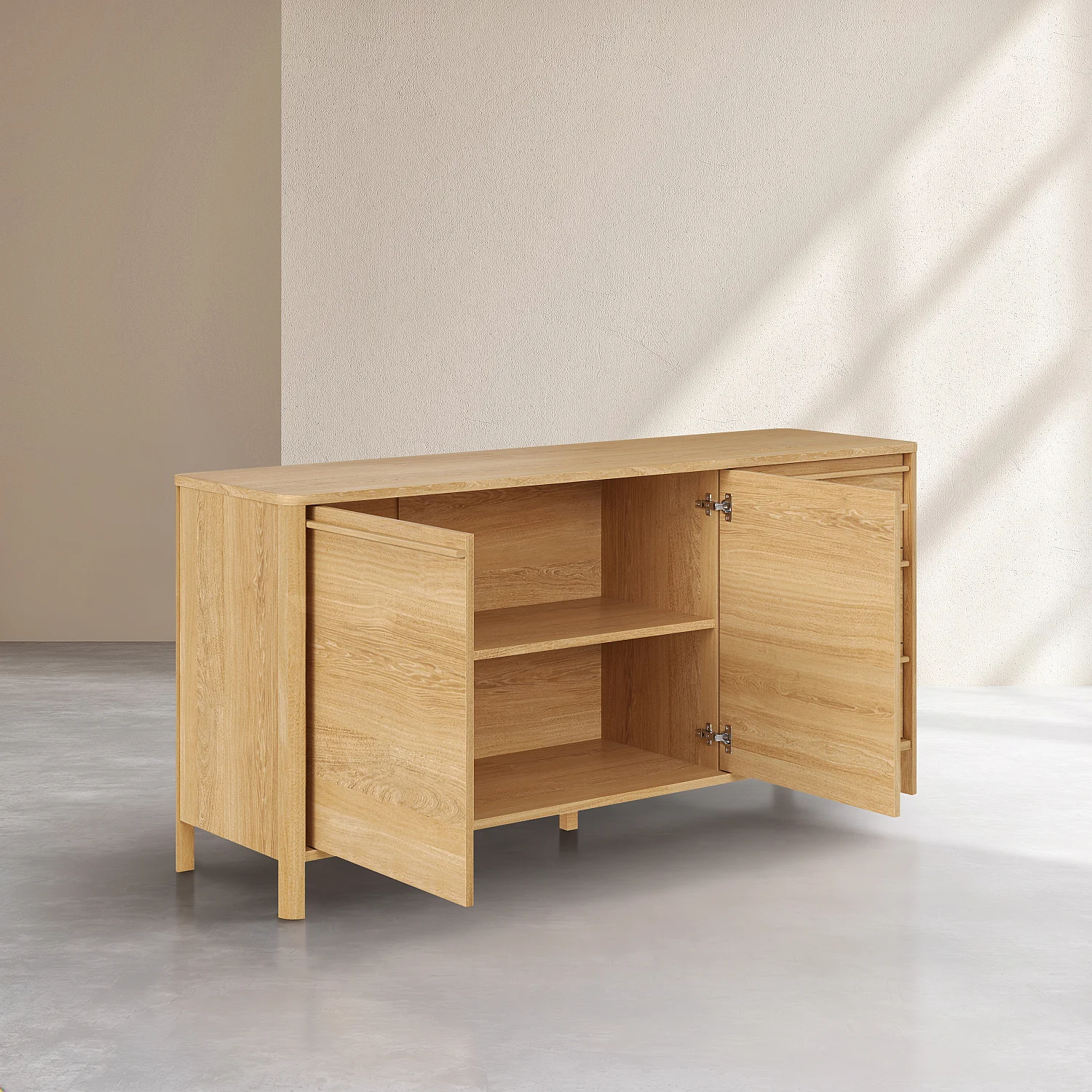 Buffet bas 2 portes et 3 tiroirs en chêne - Naturel - Design by Hélèna Pille - 6