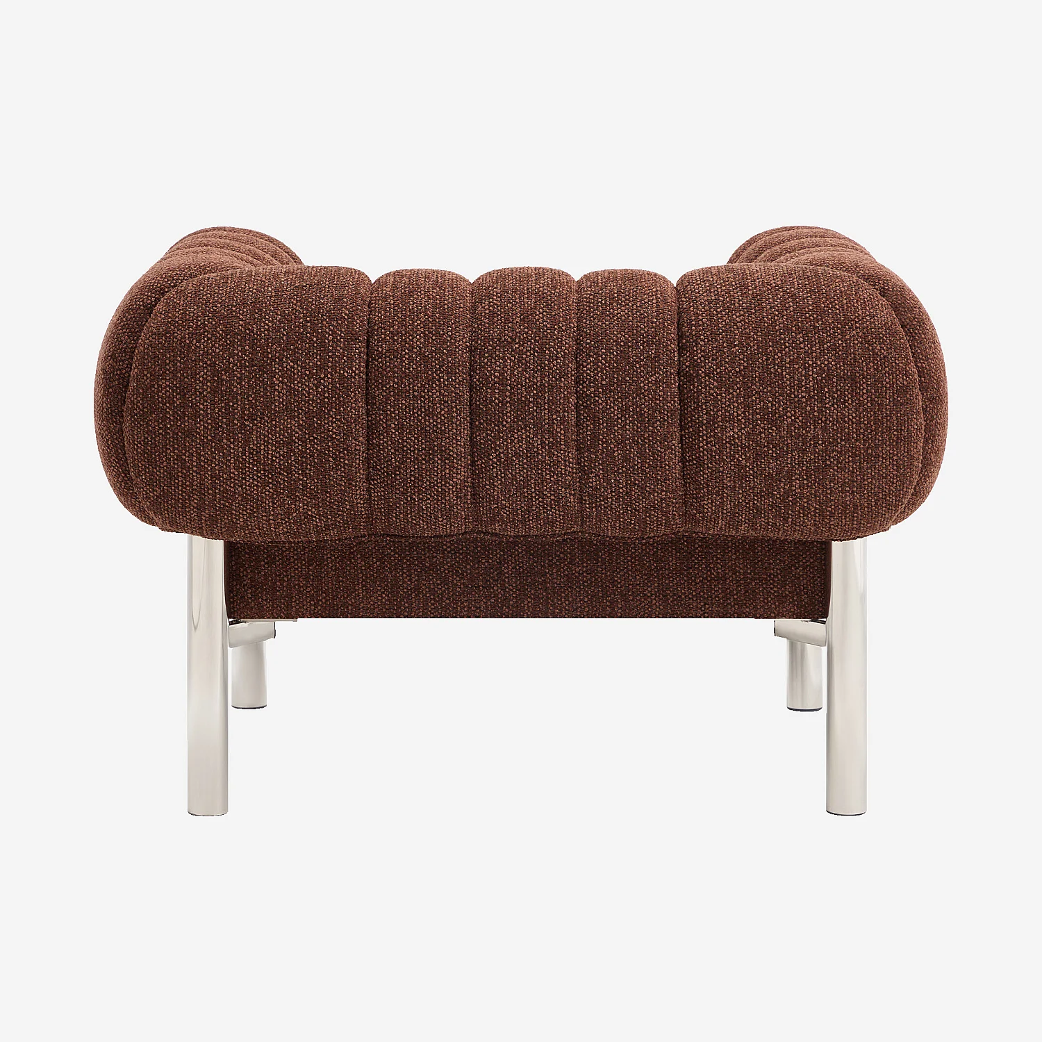 Fauteuil en tissu chenille et métal chromé - Rouille - 4