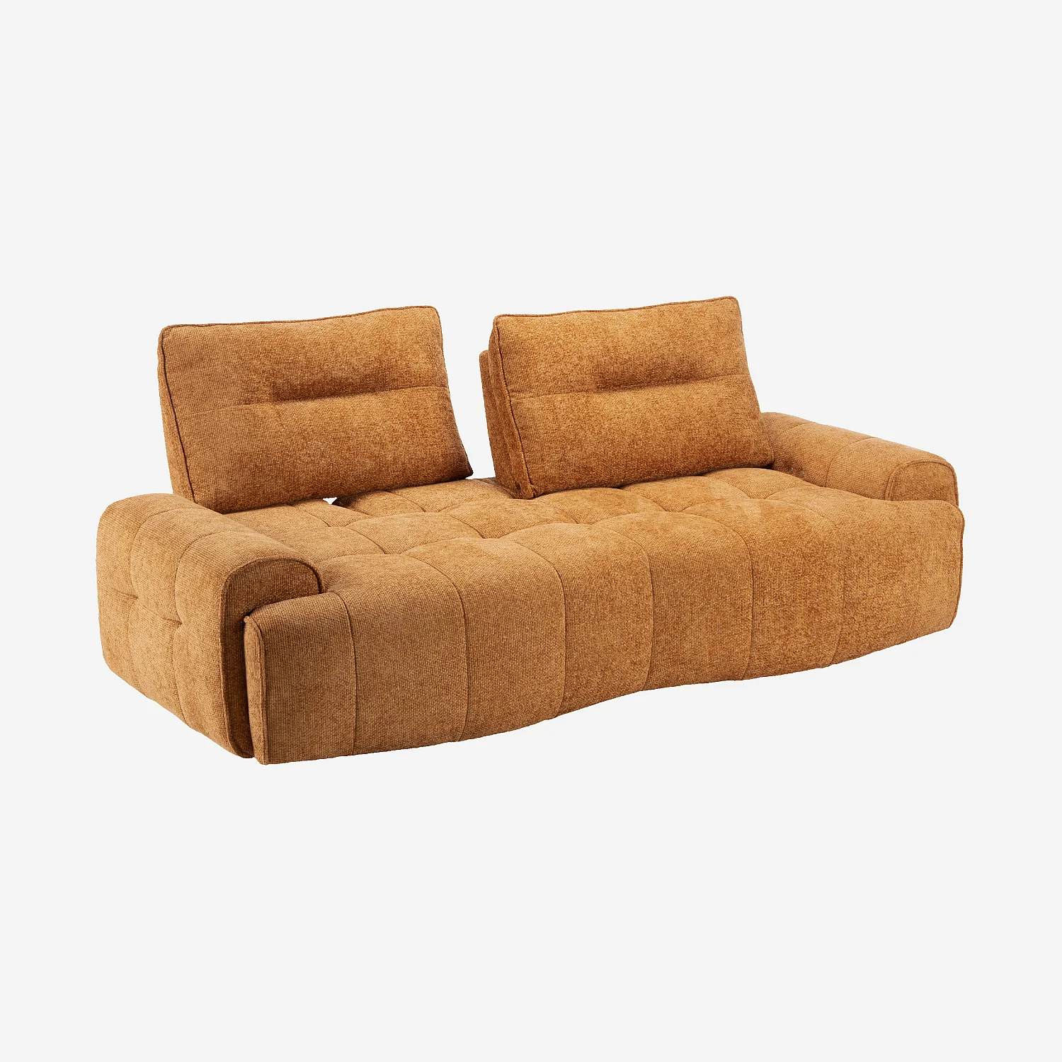 Canapé 2 places en tissu chenille avec dossier avance-recule électrique - Terracotta - 4