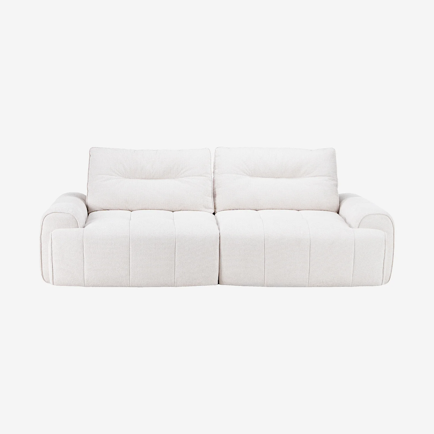 Canapé 3 places en tissu chenille avec assise coulissante électrique - Ivoire - 7