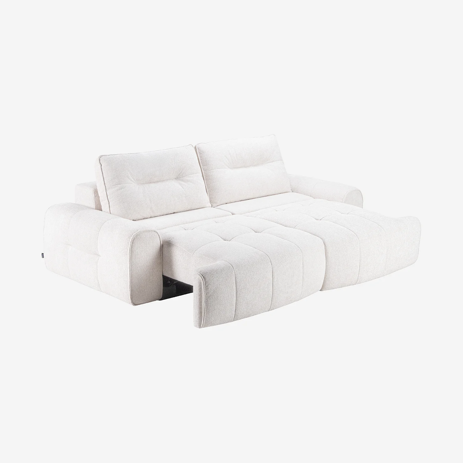 Canapé 3 places en tissu chenille avec assise coulissante électrique - Ivoire - 5