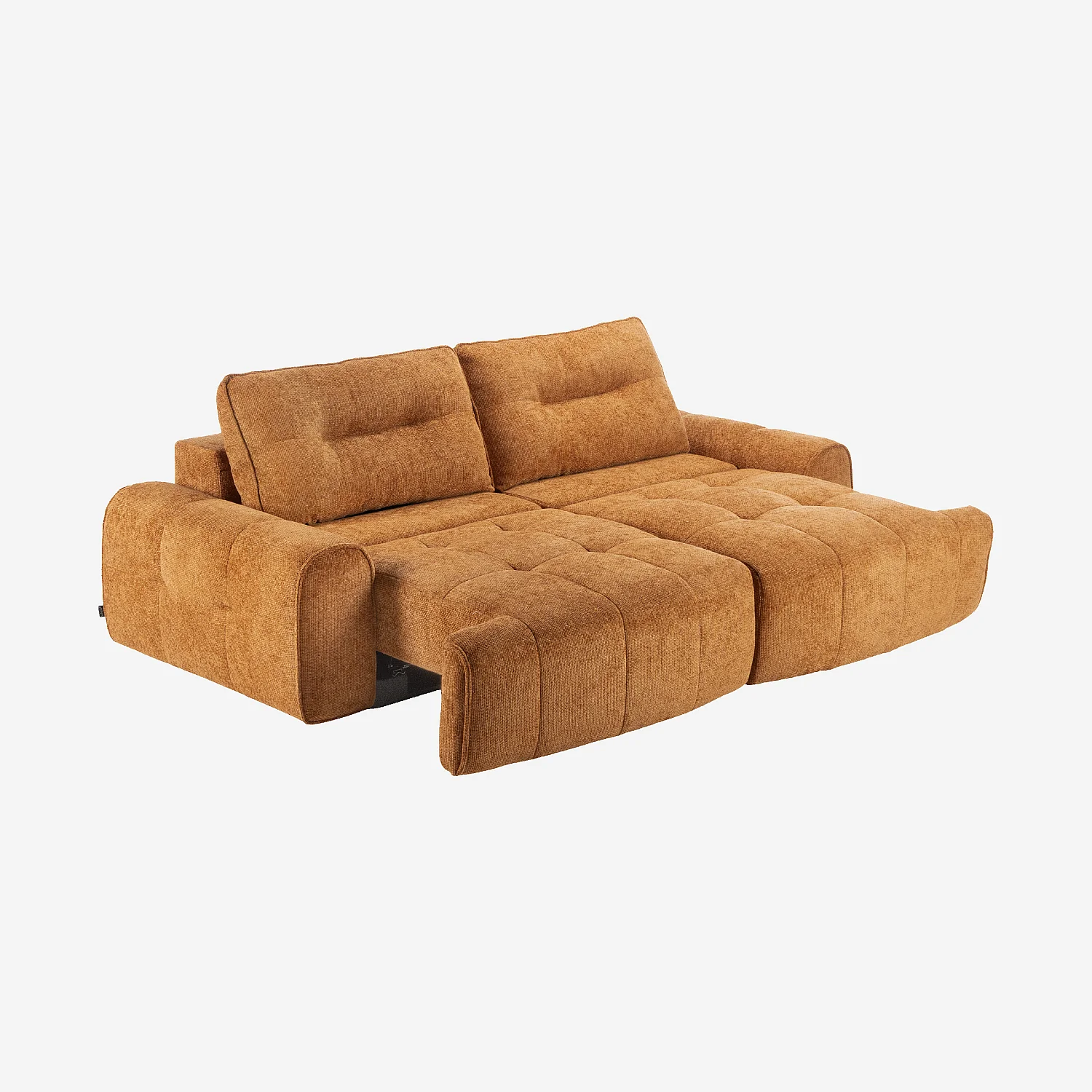 Canapé 3 places en tissu chenille avec assise coulissante électrique - Terracotta - 5