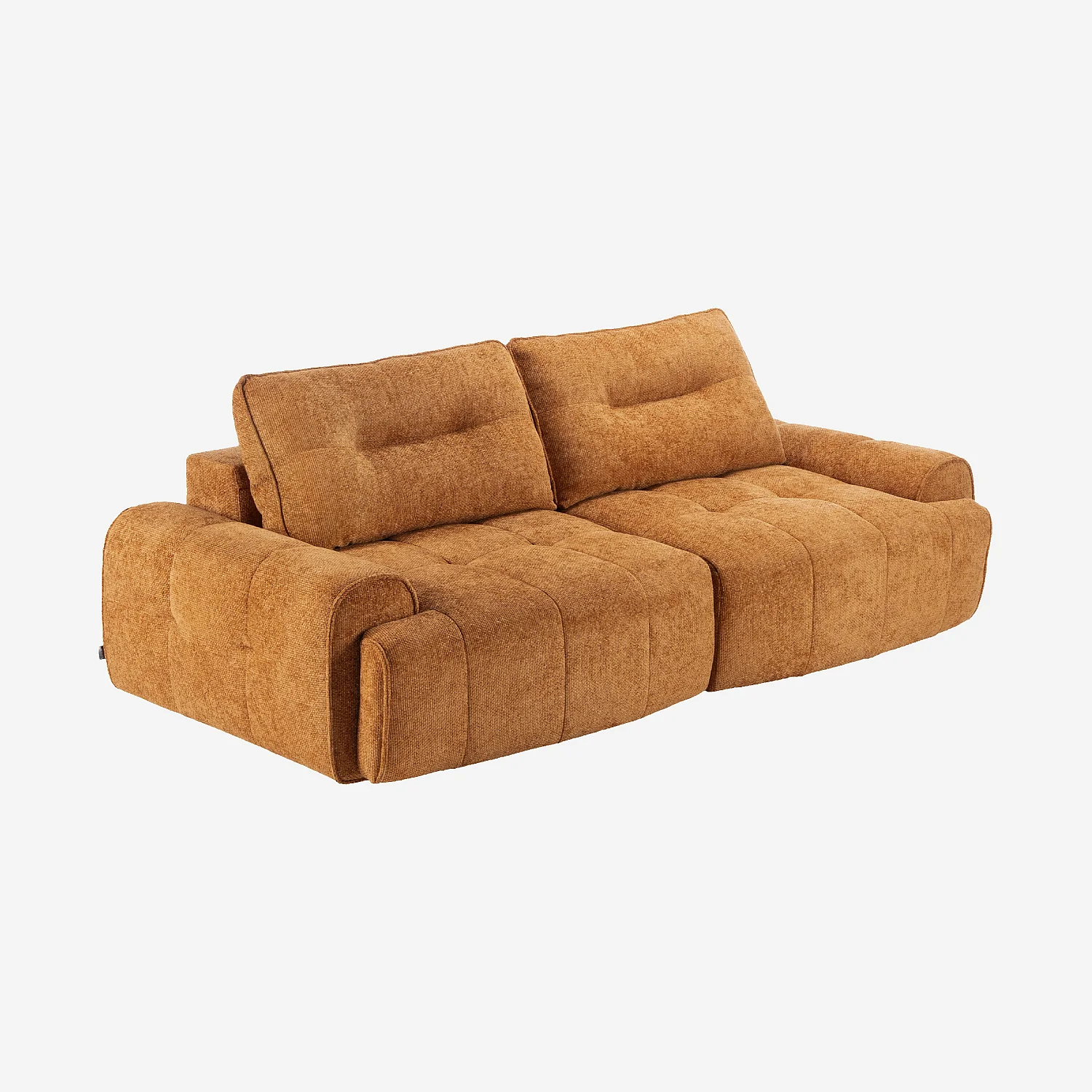 Canapé 3 places en tissu chenille avec assise coulissante électrique - Terracotta - 3