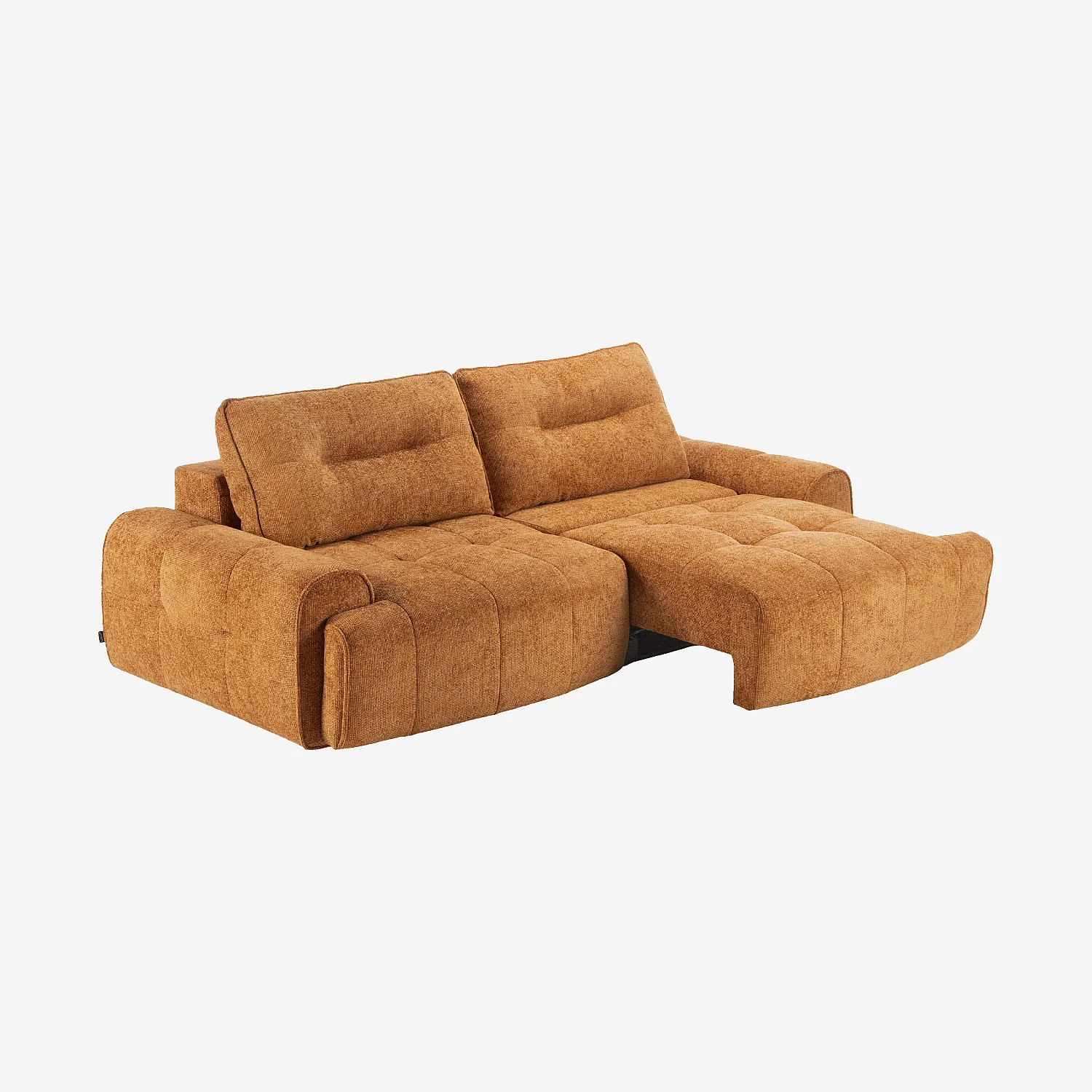 Canapé 3 places en tissu chenille avec assise coulissante électrique - Terracotta - 4
