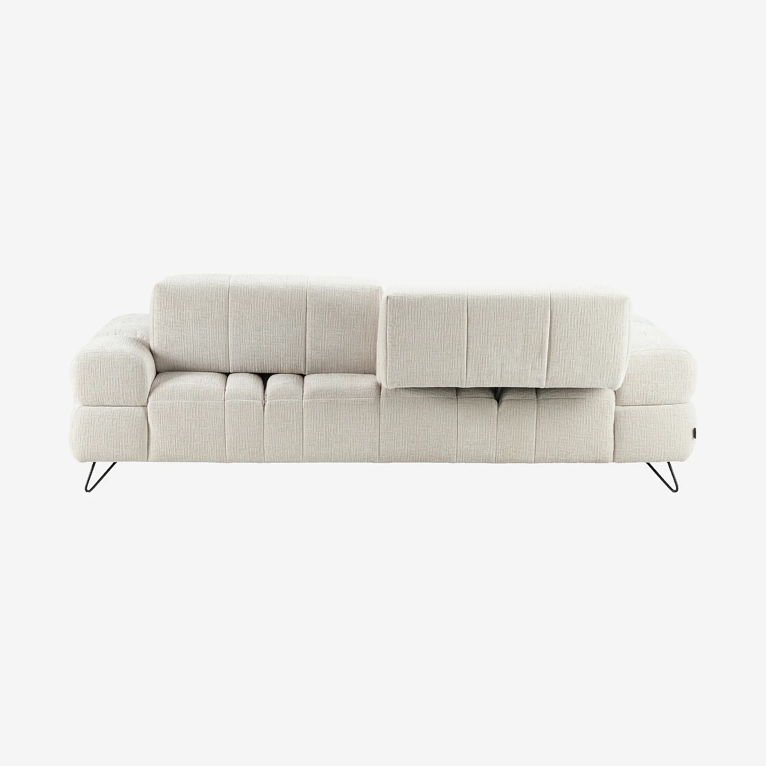Sofá 3 plazas de tejido texturizado con respaldo deslizante - Beige - 8