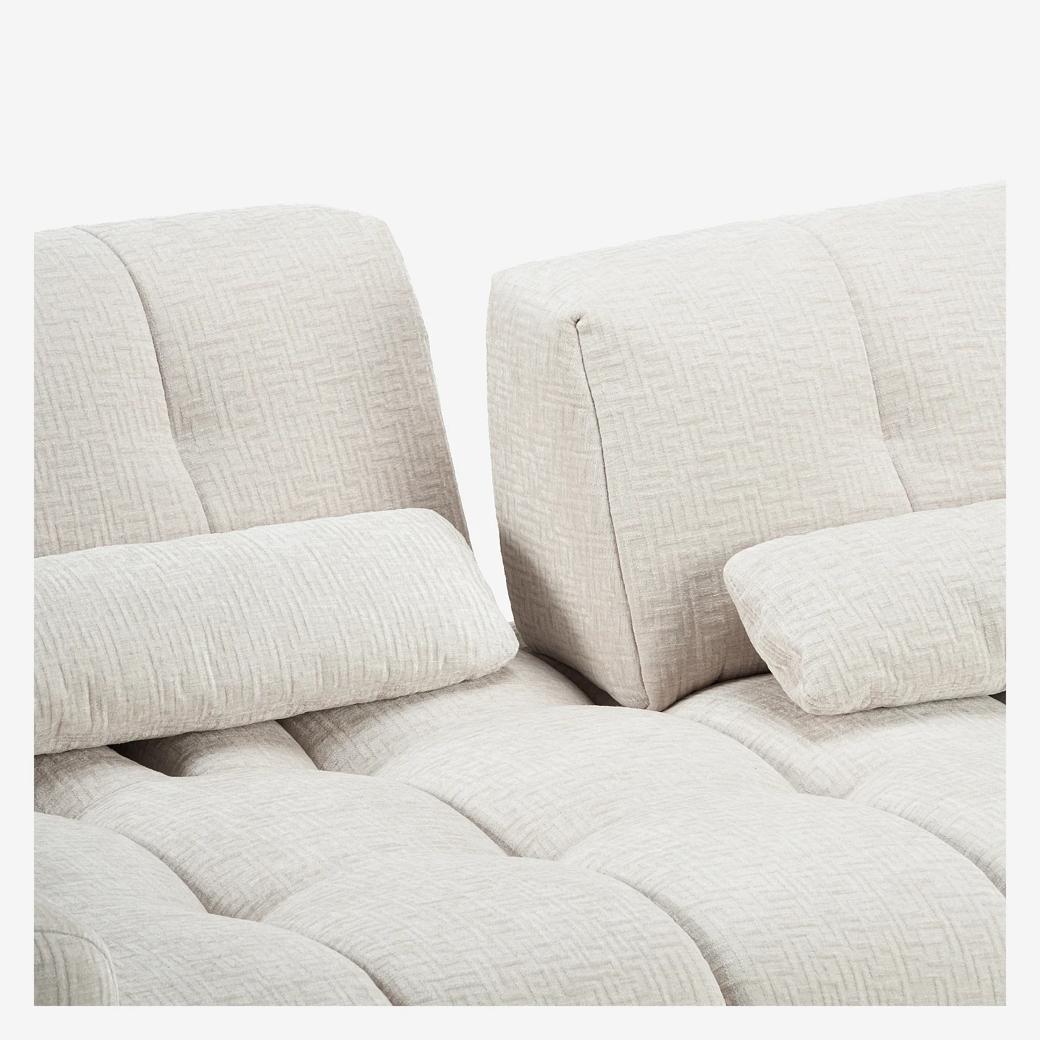 Sofá 3 plazas de tejido texturizado con respaldo deslizante - Beige - 7
