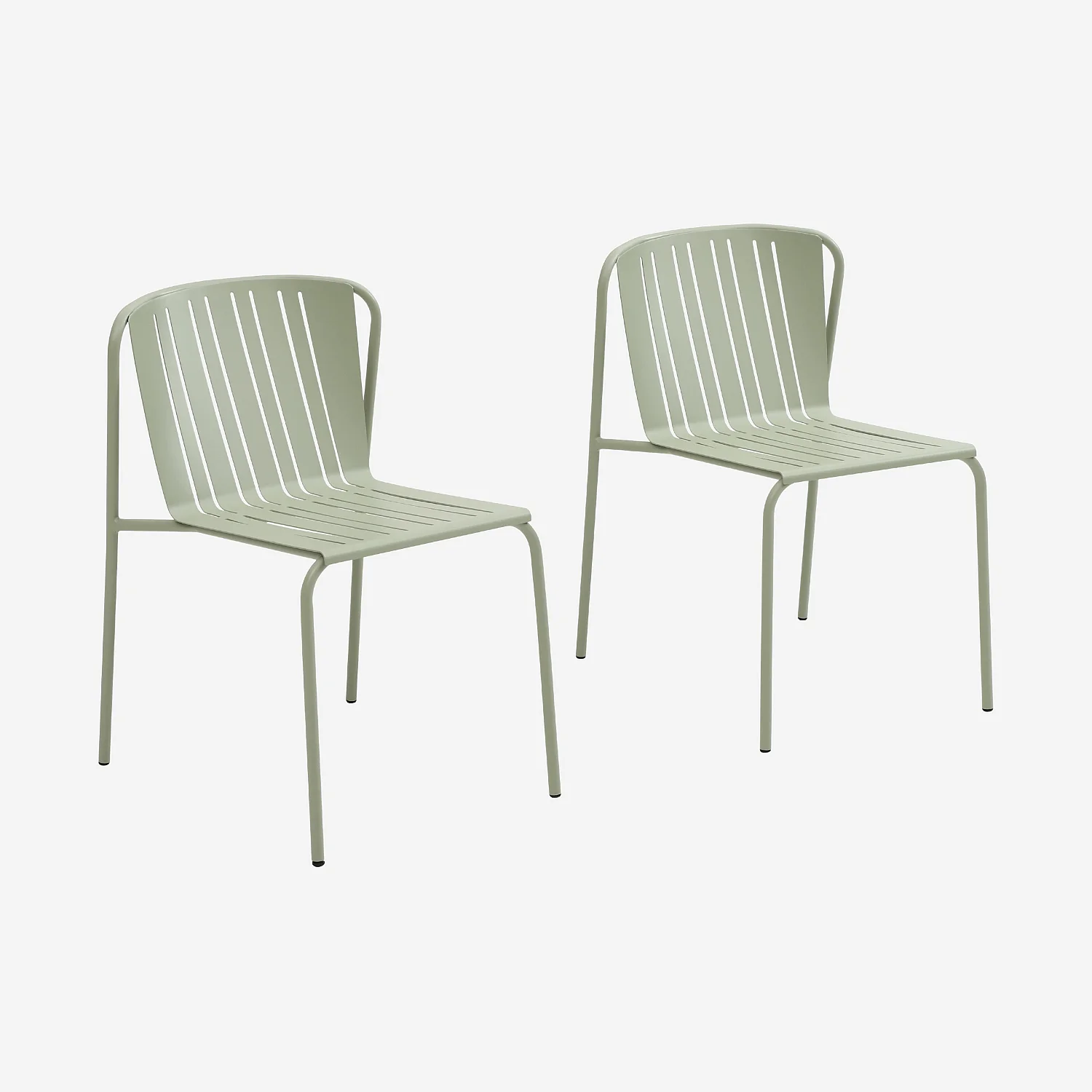 Set van 2 stalen tuinstoelen - Pistachegroen - 2