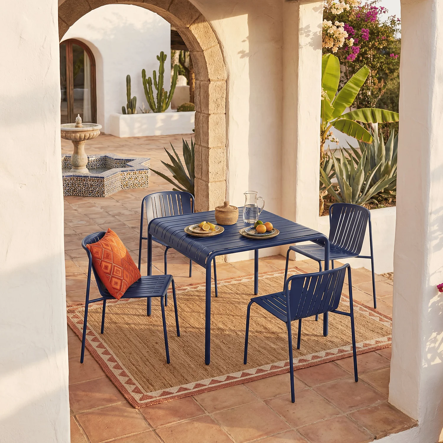 Set van 2 stalen tuinstoelen - Nachtblauw - 6