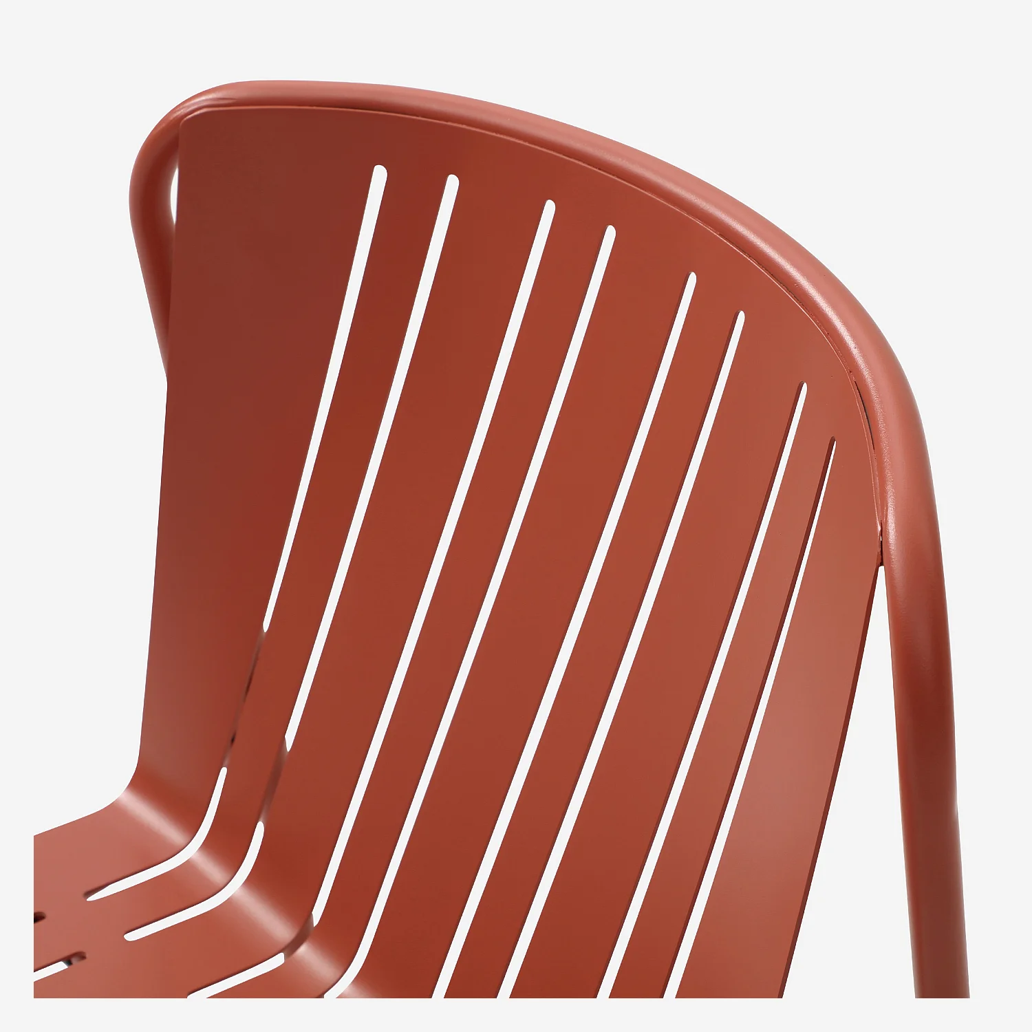 Lot de 2 chaises de jardin en acier - Terracotta - 7