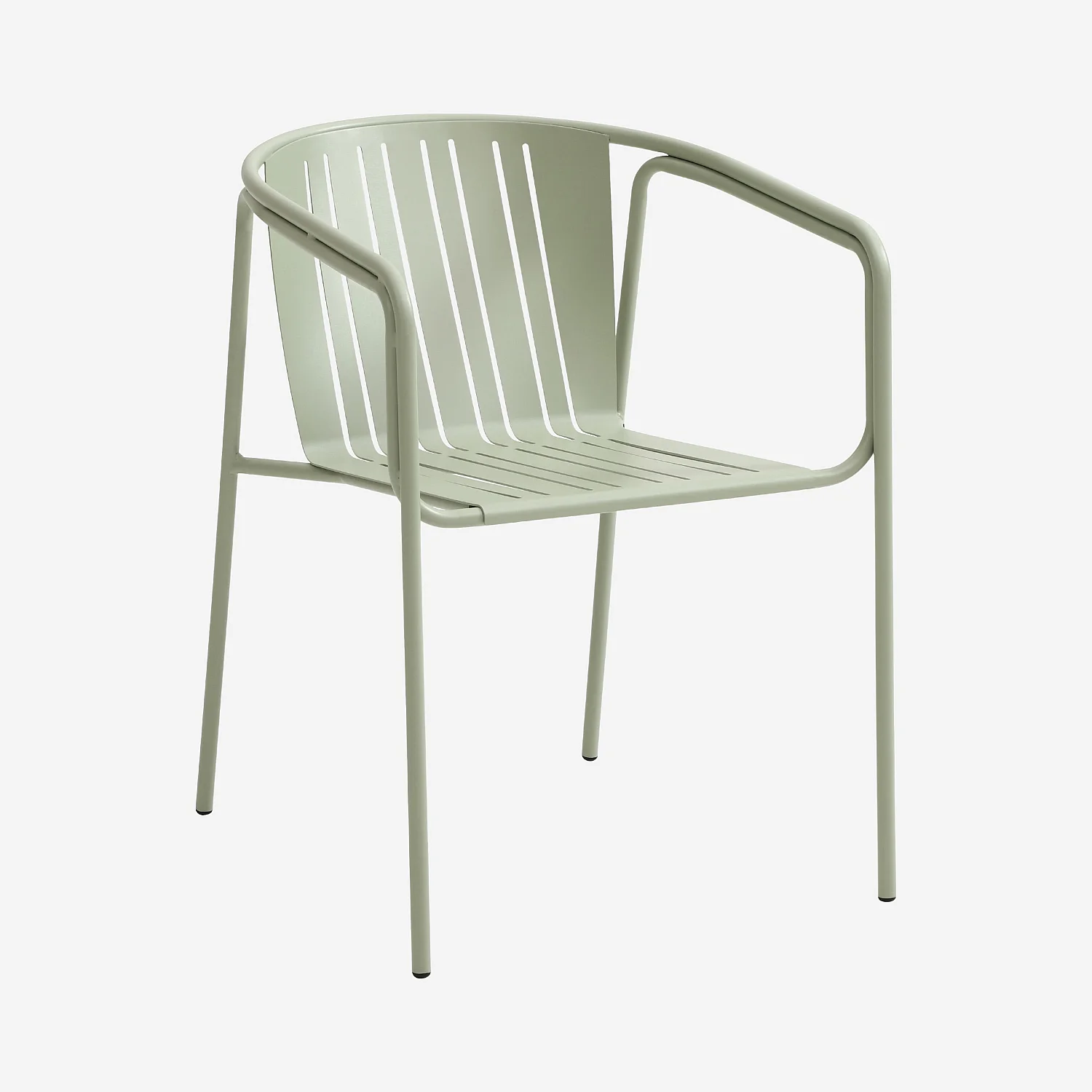 Lot de 2 chaises de jardin en acier avec accoudoirs - Vert pistache - 5