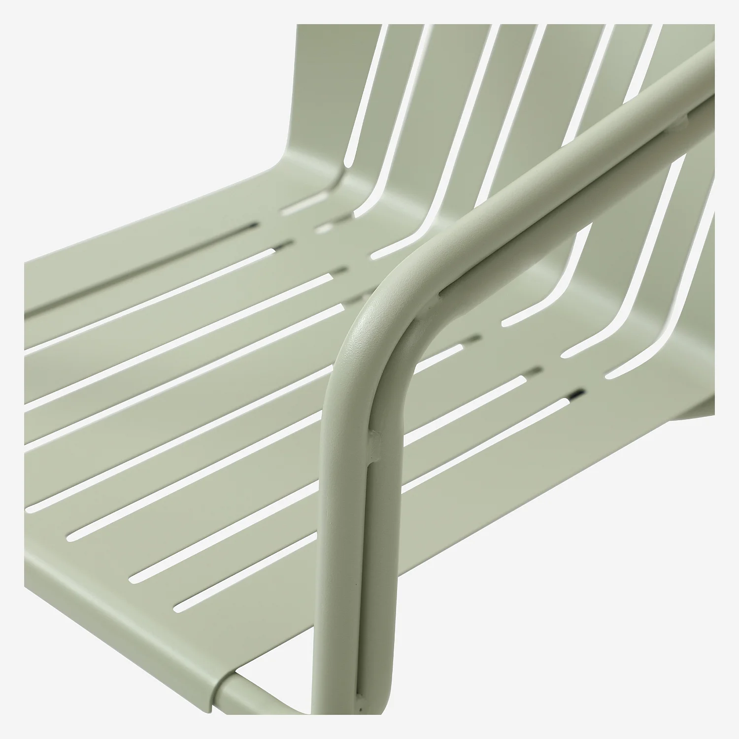Lot de 2 chaises de jardin en acier avec accoudoirs - Vert pistache - 7