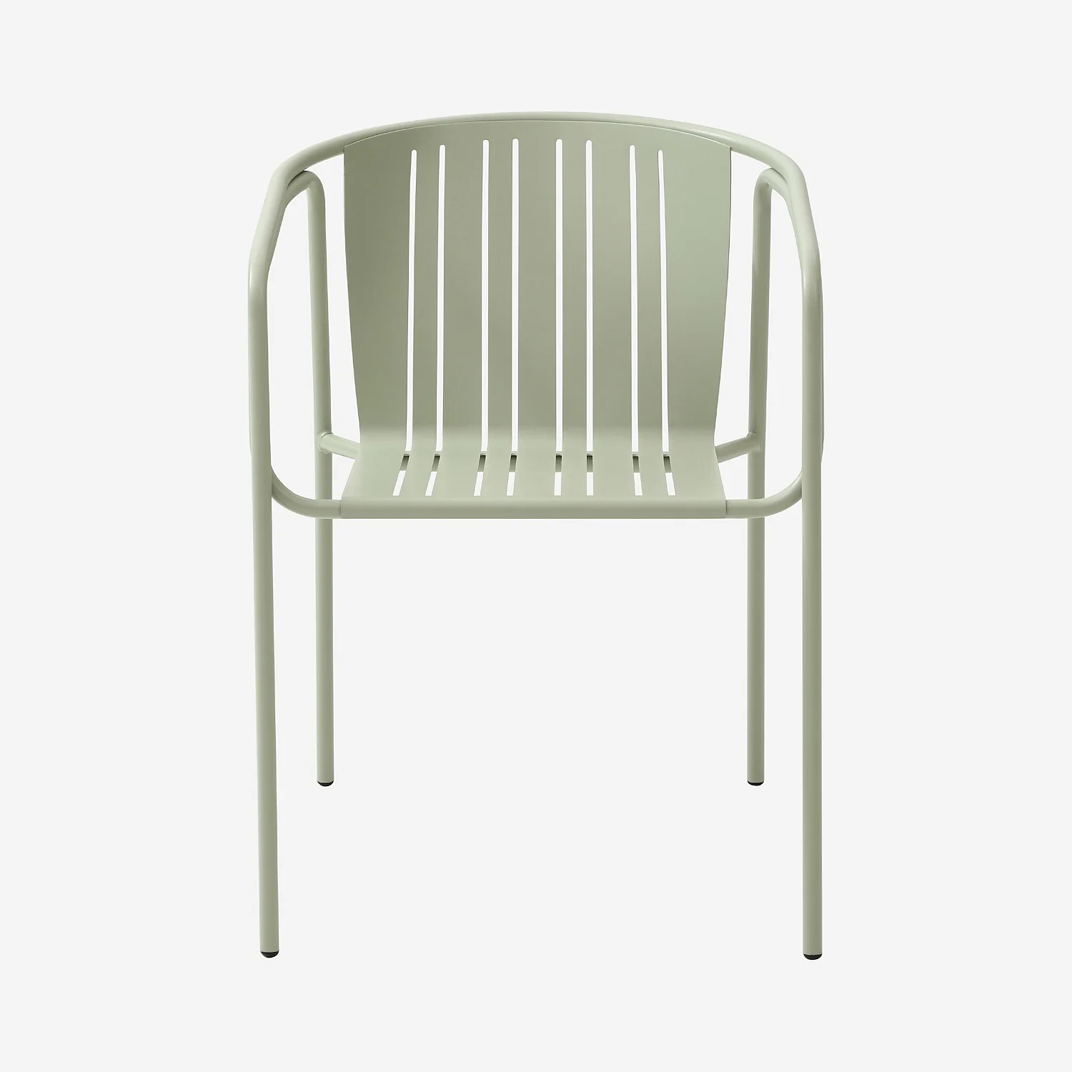 Lot de 2 chaises de jardin en acier avec accoudoirs - Vert pistache - 4