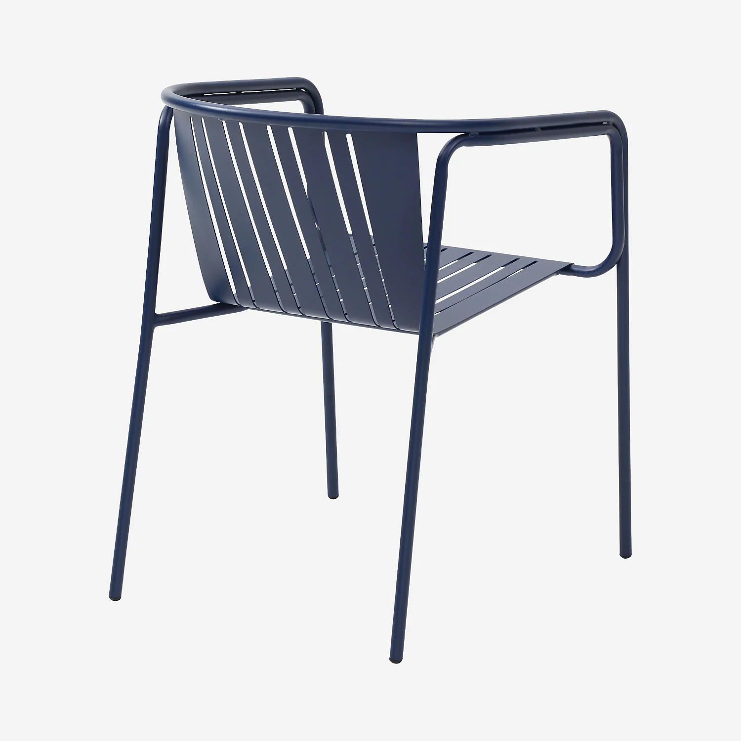 Lot de 2 chaises de jardin en acier avec accoudoirs - Bleu nuit - 8