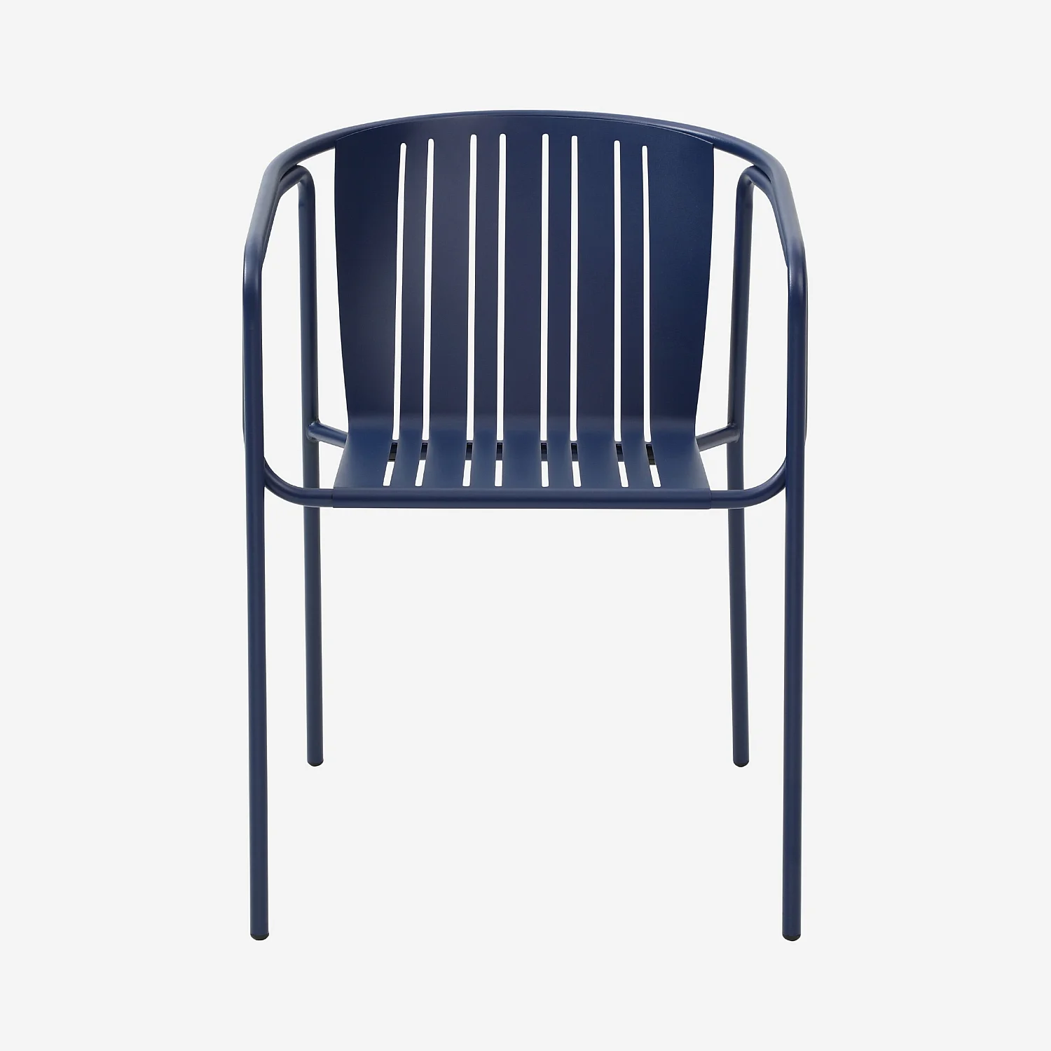Lot de 2 chaises de jardin en acier avec accoudoirs - Bleu nuit - 4