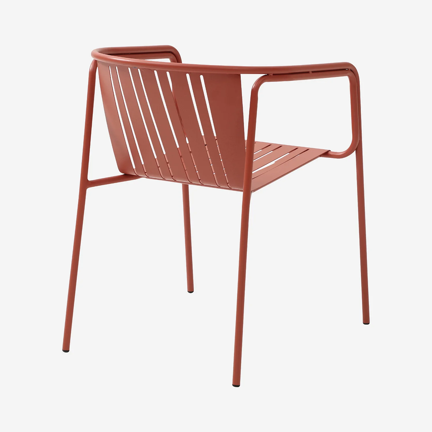 Lot de 2 chaises de jardin en acier avec accoudoirs - Terracotta - 8