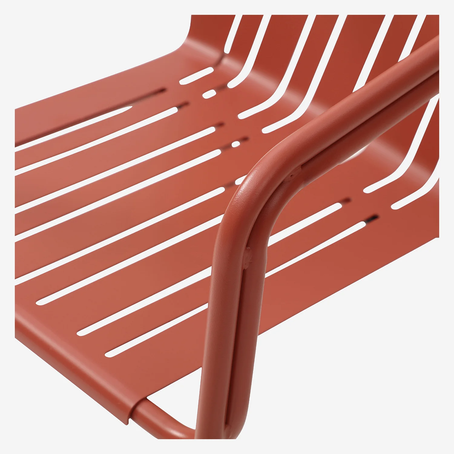 Lot de 2 chaises de jardin en acier avec accoudoirs - Terracotta - 7