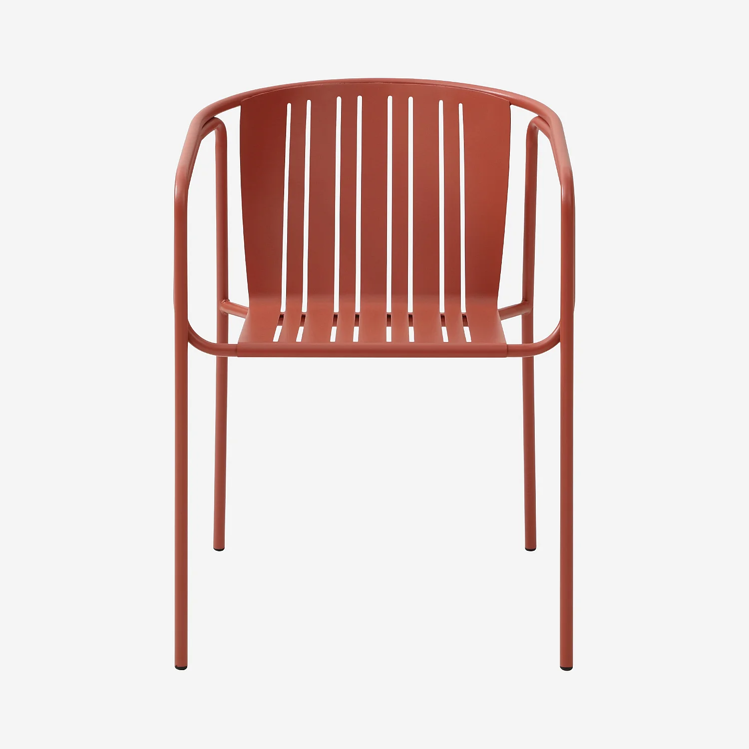 Lot de 2 chaises de jardin en acier avec accoudoirs - Terracotta - 4