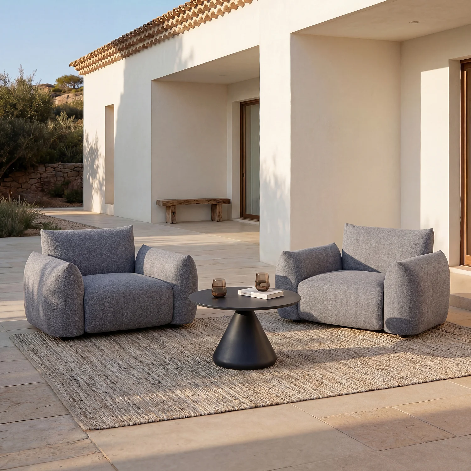 Set van nestbare tuintafels van aluminium - Antracietgrijs - 4