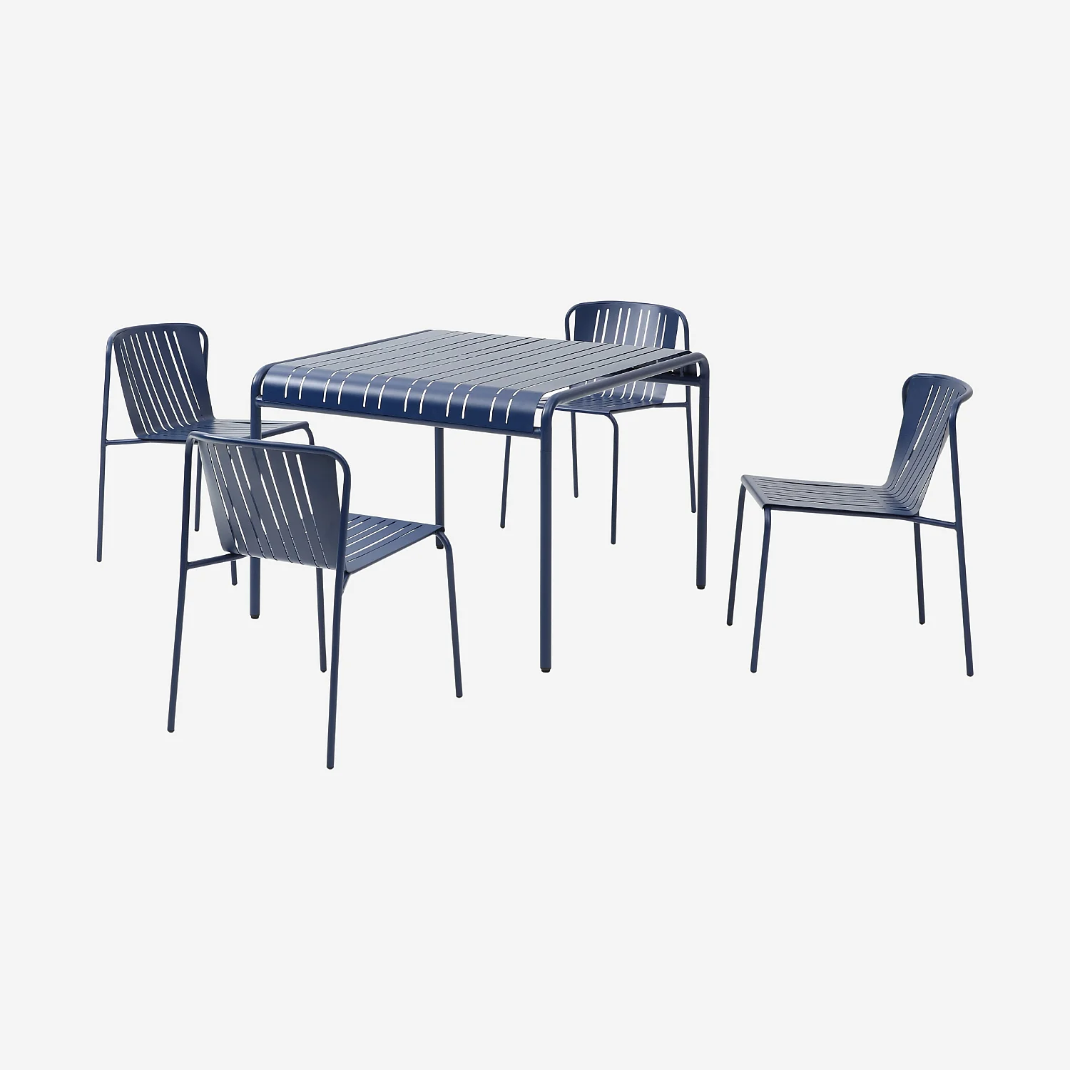 Tuintafel 100 x 100 cm met 4 tuinstoelen - Nachtblauw - 2