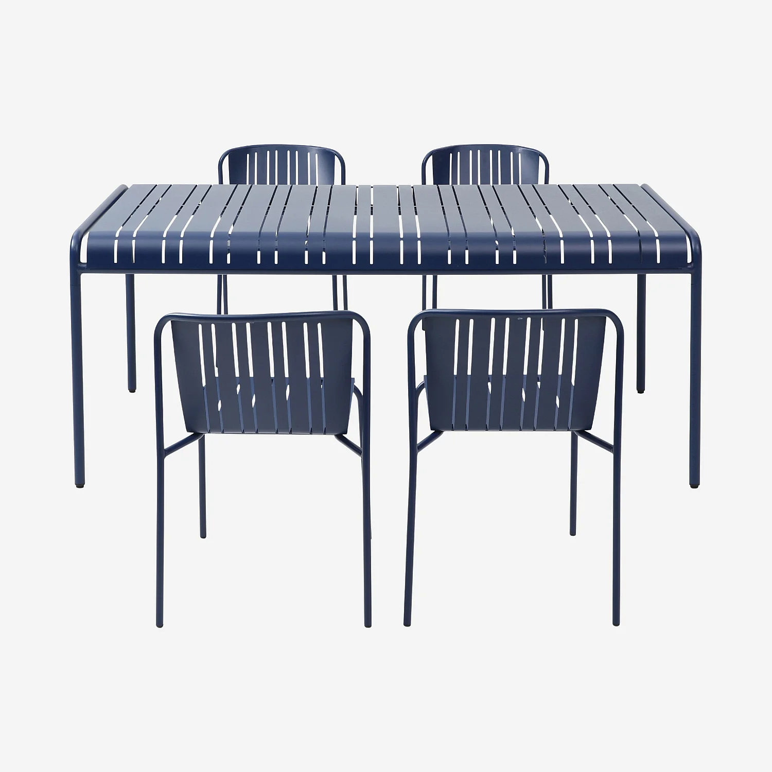 Tuintafel 180 x 100 cm met 4 tuinstoelen - Nachtblauw - 3