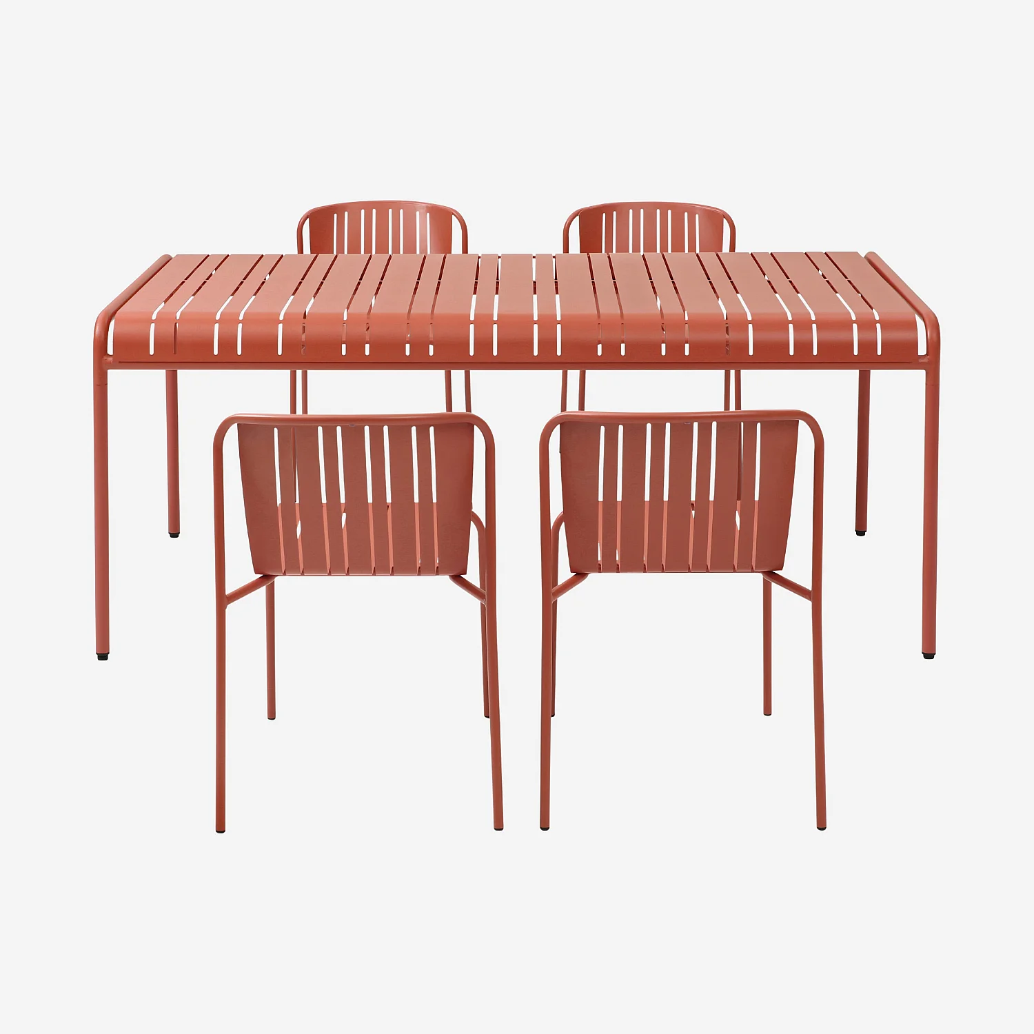 Tuintafel 180 x 100 cm met 4 tuinstoelen - Terracotta - 3