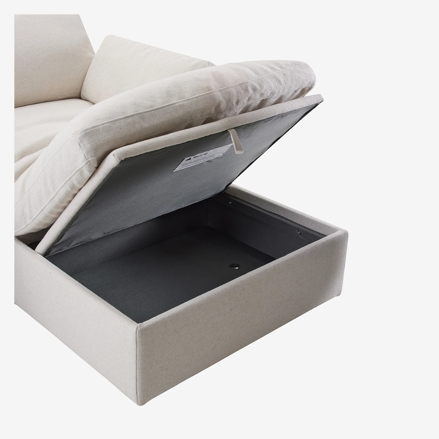 Canapé d'angle réversible 4 places modulable en tissu - Ivoire - 5