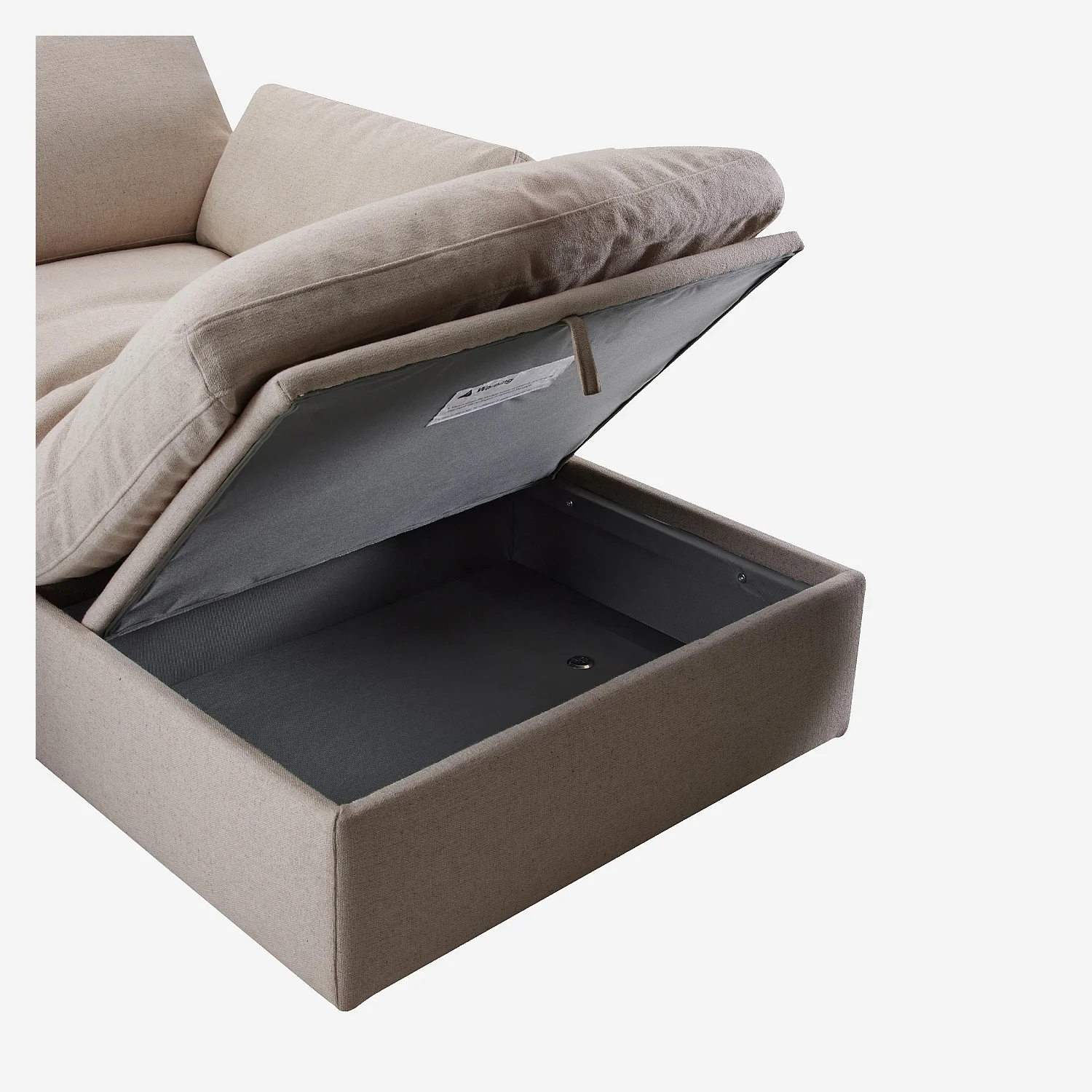 Canapé d'angle réversible 4 places modulable en tissu - Taupe - 5