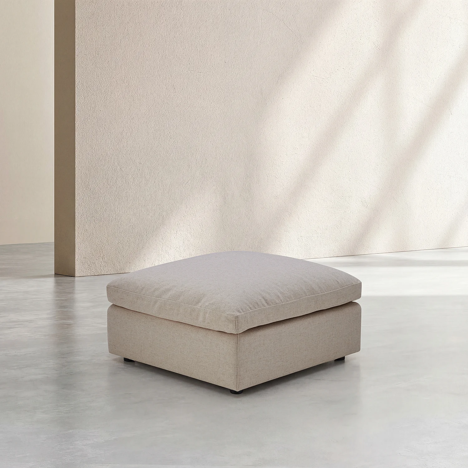 Divano modulare 3 posti  con poggiapiedi in tessuto - Tortora - 5