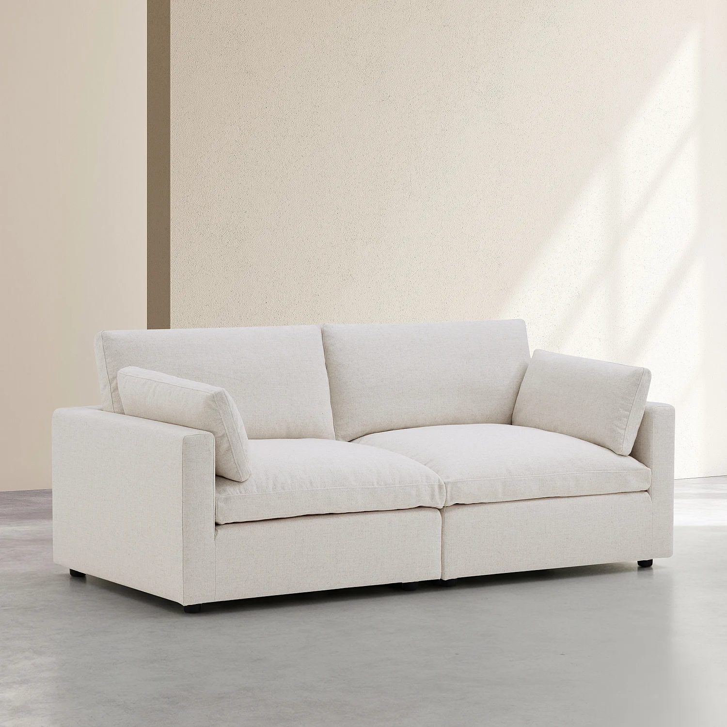 Canapé 3 places modulable en tissu - Ivoire - 3