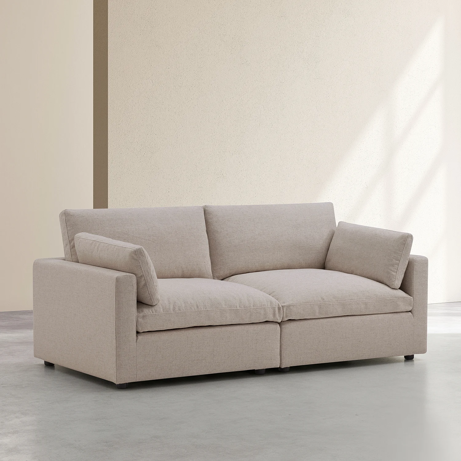 Canapé 3 places modulable en tissu - Taupe - 3