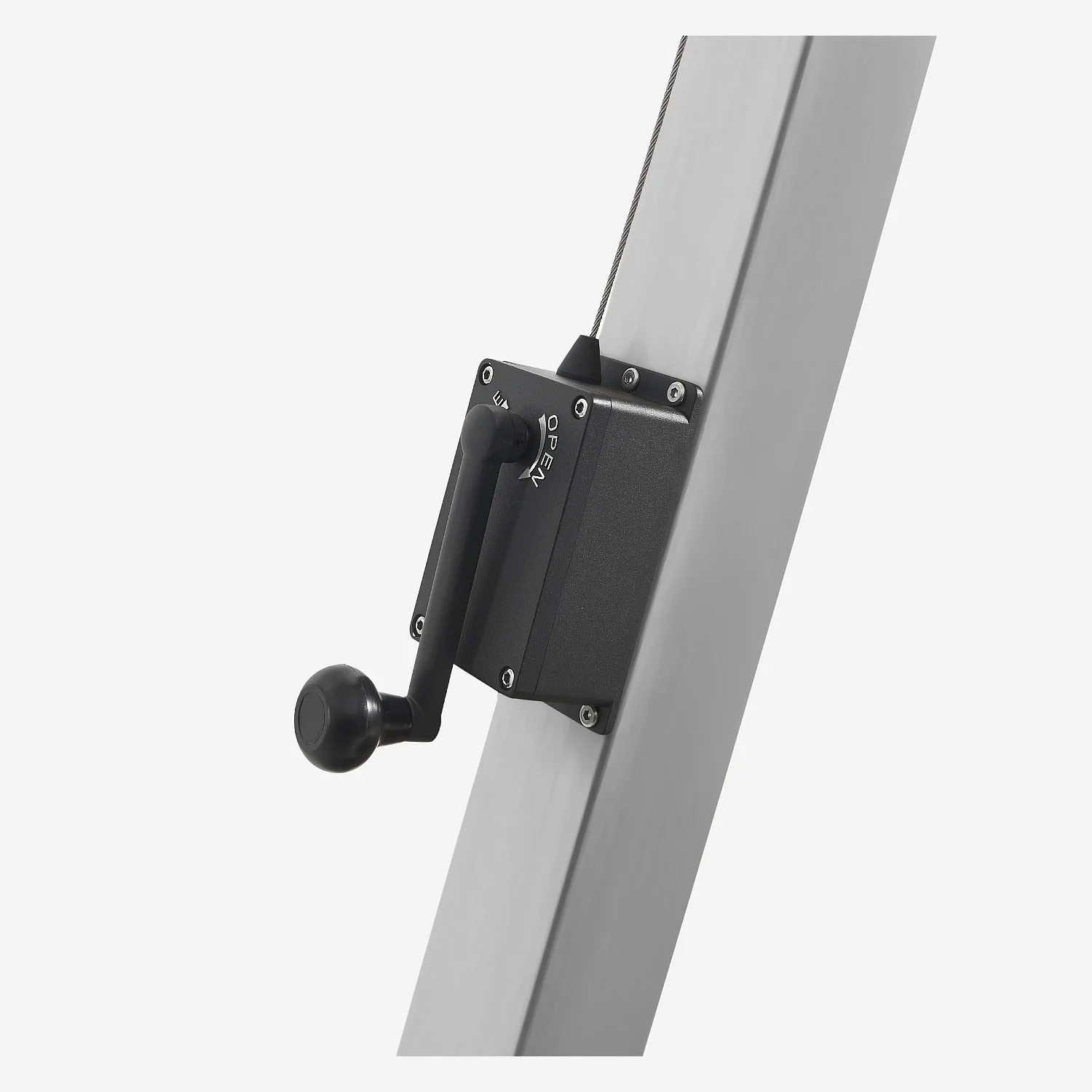 Parasol excéntrico de tejido y metal de 3 x 3 m con base de granito - Antracita y plateado - 4