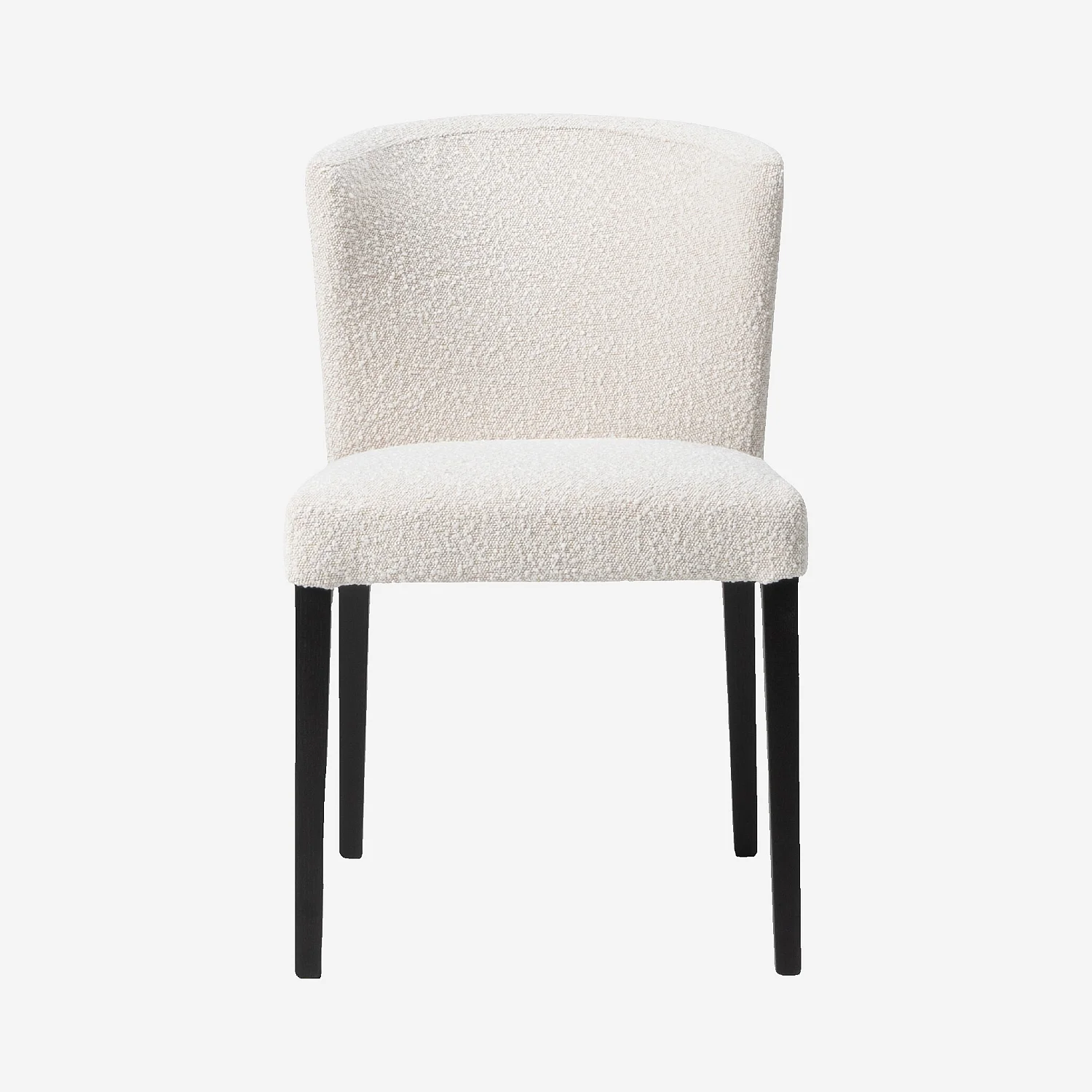 Lot de 2 chaises en tissu bouclette et chêne massif noir - Crème - 3