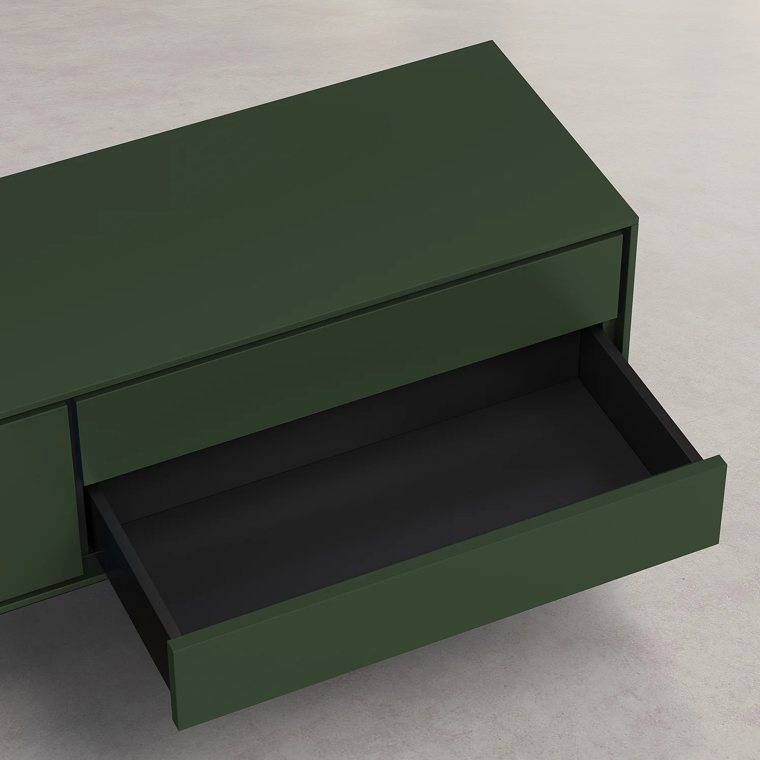 Móvel de TV com 2 portas e 2 gavetas - Verde oliva - Design by Céline Mognon Fichet - 4