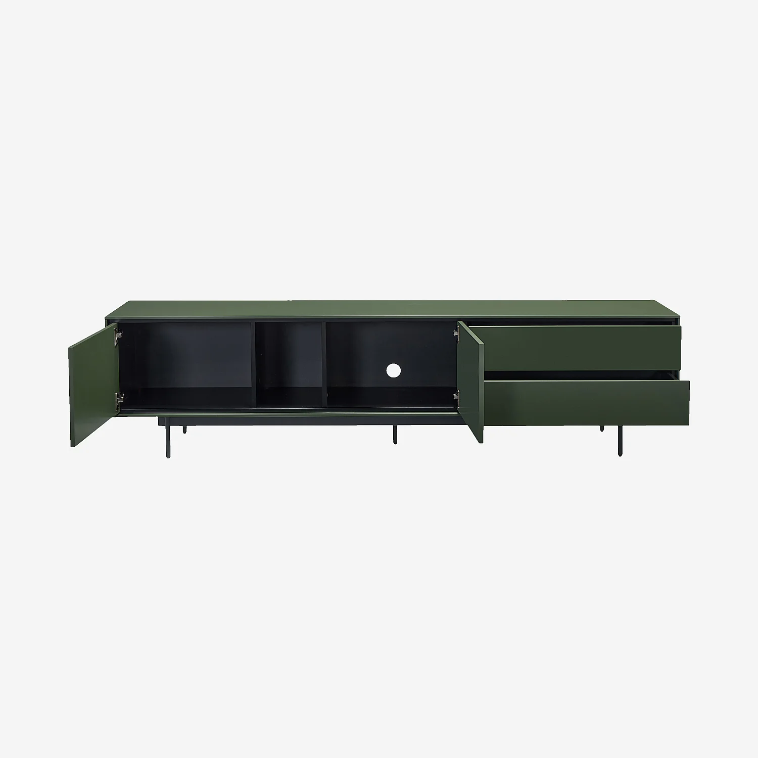 TV-Möbel mit 2 Türen und 2 Schubladen - Olivgrün - Design by Céline Mognon Fichet - 3