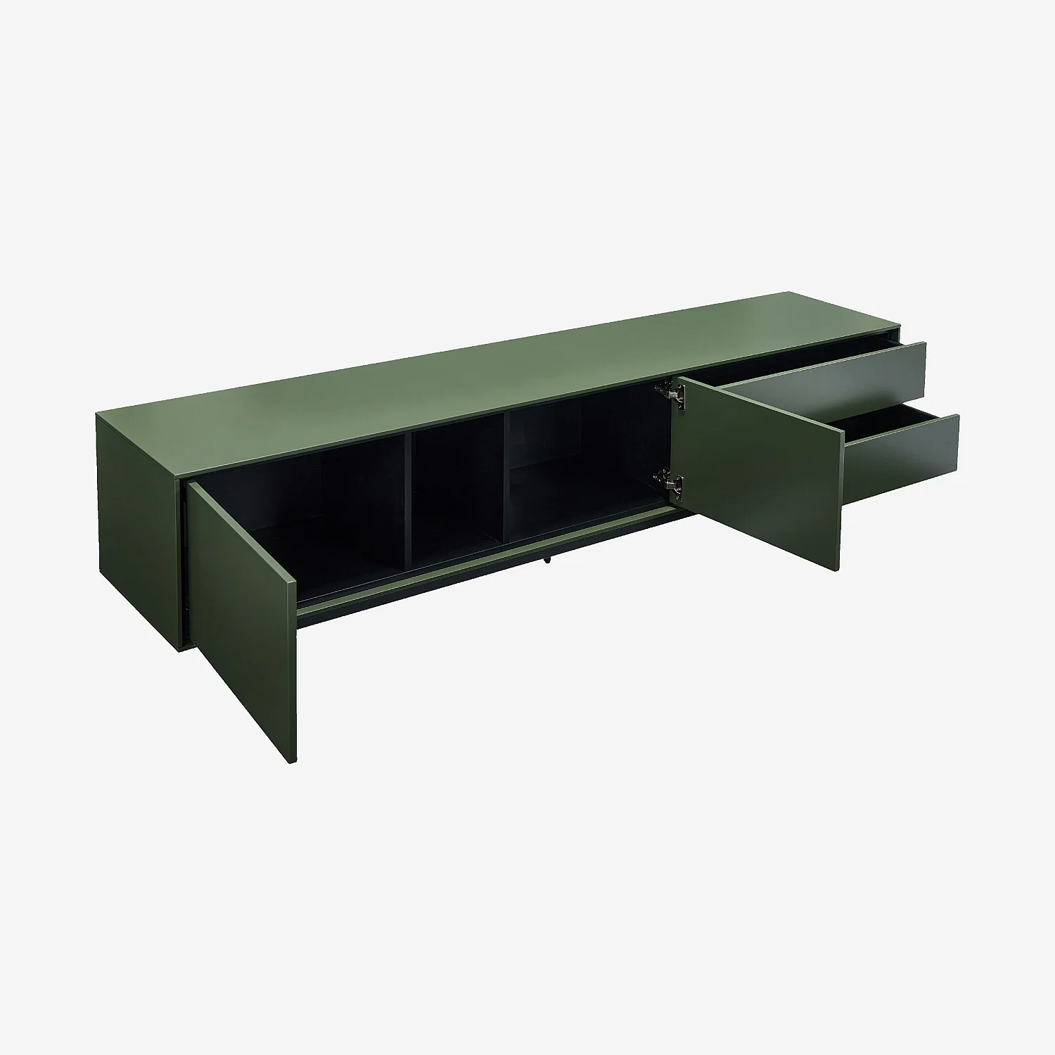 TV-Möbel mit 2 Türen und 2 Schubladen - Olivgrün - Design by Céline Mognon Fichet - 4
