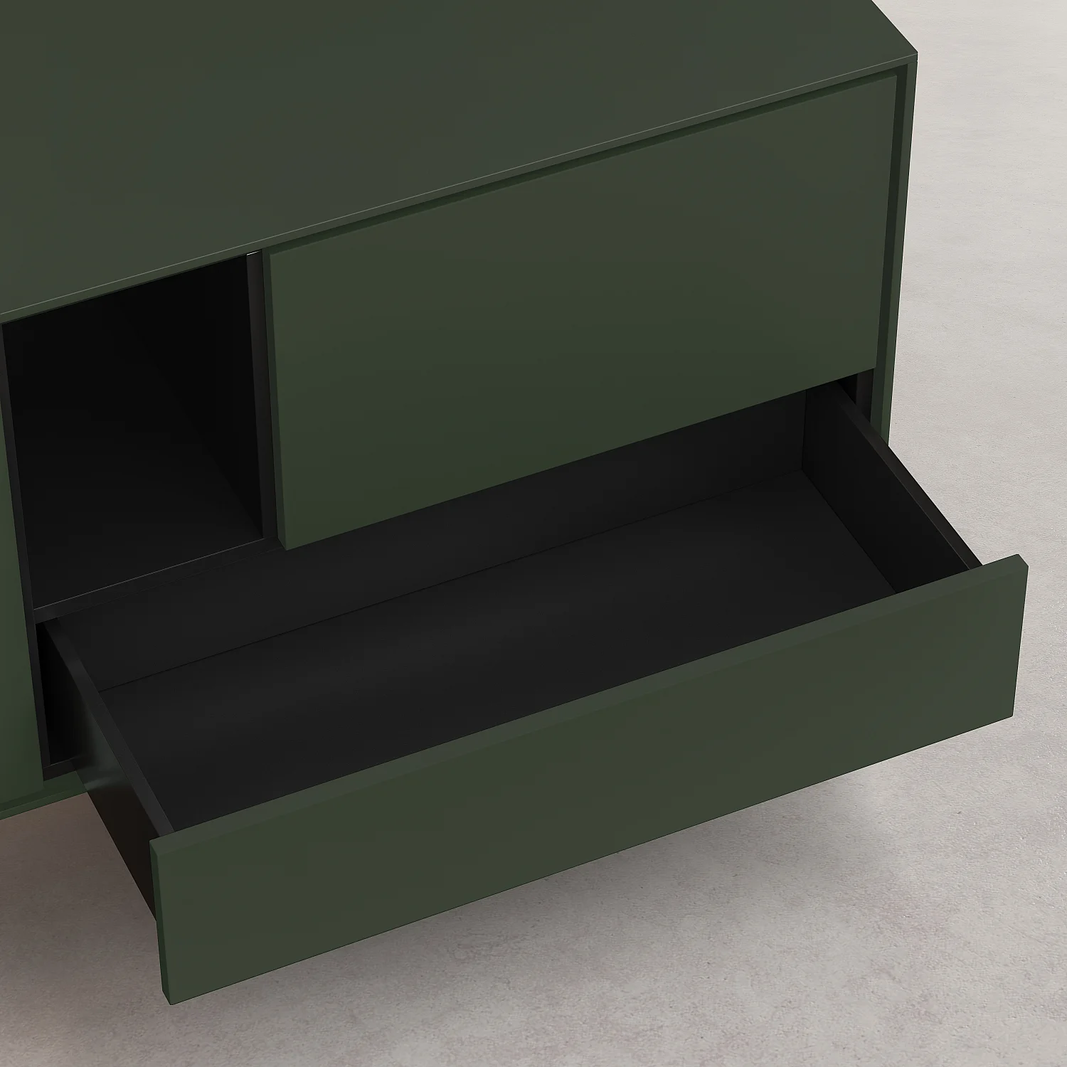 Niedriges Sideboard mit 3 Türen und 1 Schublade - Olivgrün - Design by Céline Mognon Fichet - 5