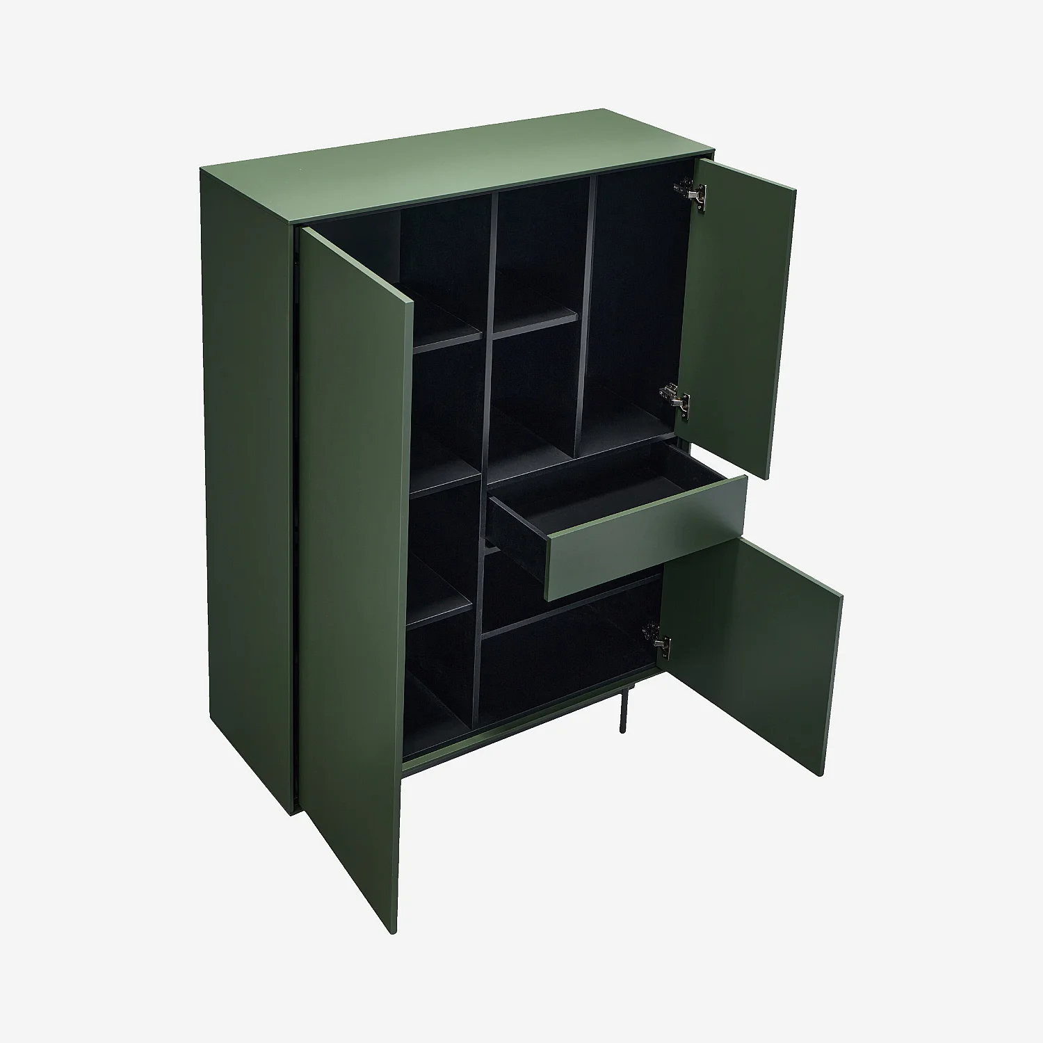 Hohes Sideboard mit 3 Türen und 1 Schublade - Olivgrün - Design by Céline Mognon Fichet - 4