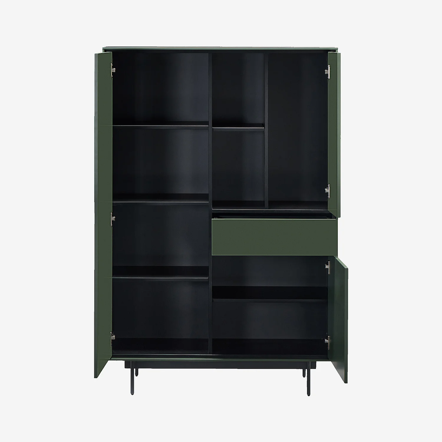 Hohes Sideboard mit 3 Türen und 1 Schublade - Olivgrün - Design by Céline Mognon Fichet - 3