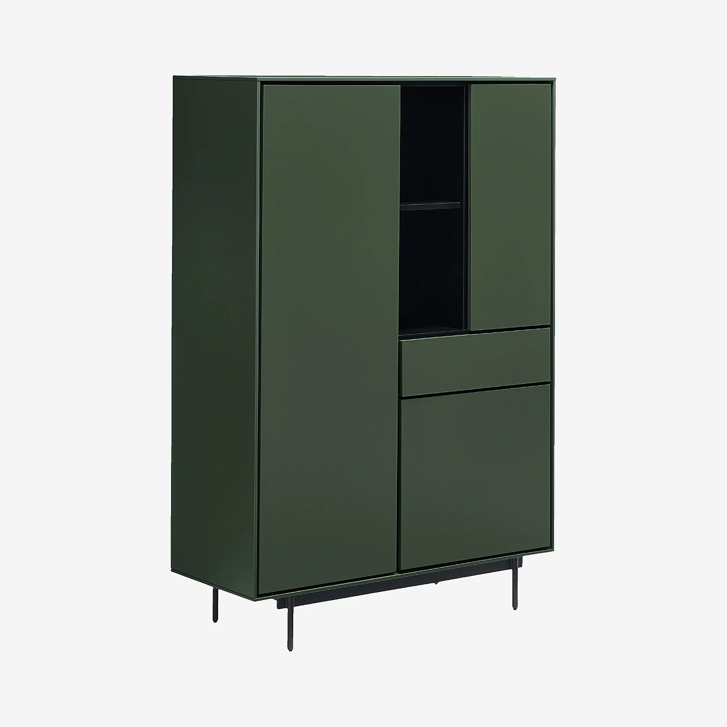 Hohes Sideboard mit 3 Türen und 1 Schublade - Olivgrün - Design by Céline Mognon Fichet - 2
