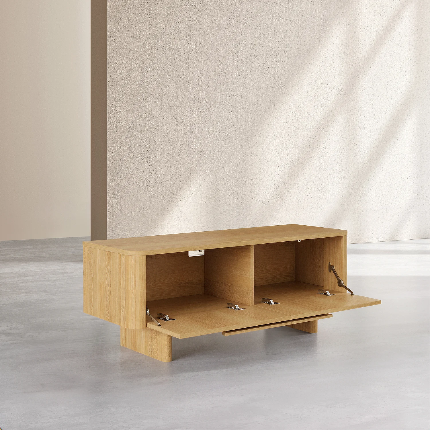 TV-møbel med 2 klapper i eg 125 cm - Natur - Design by Hélèna Pille - 3